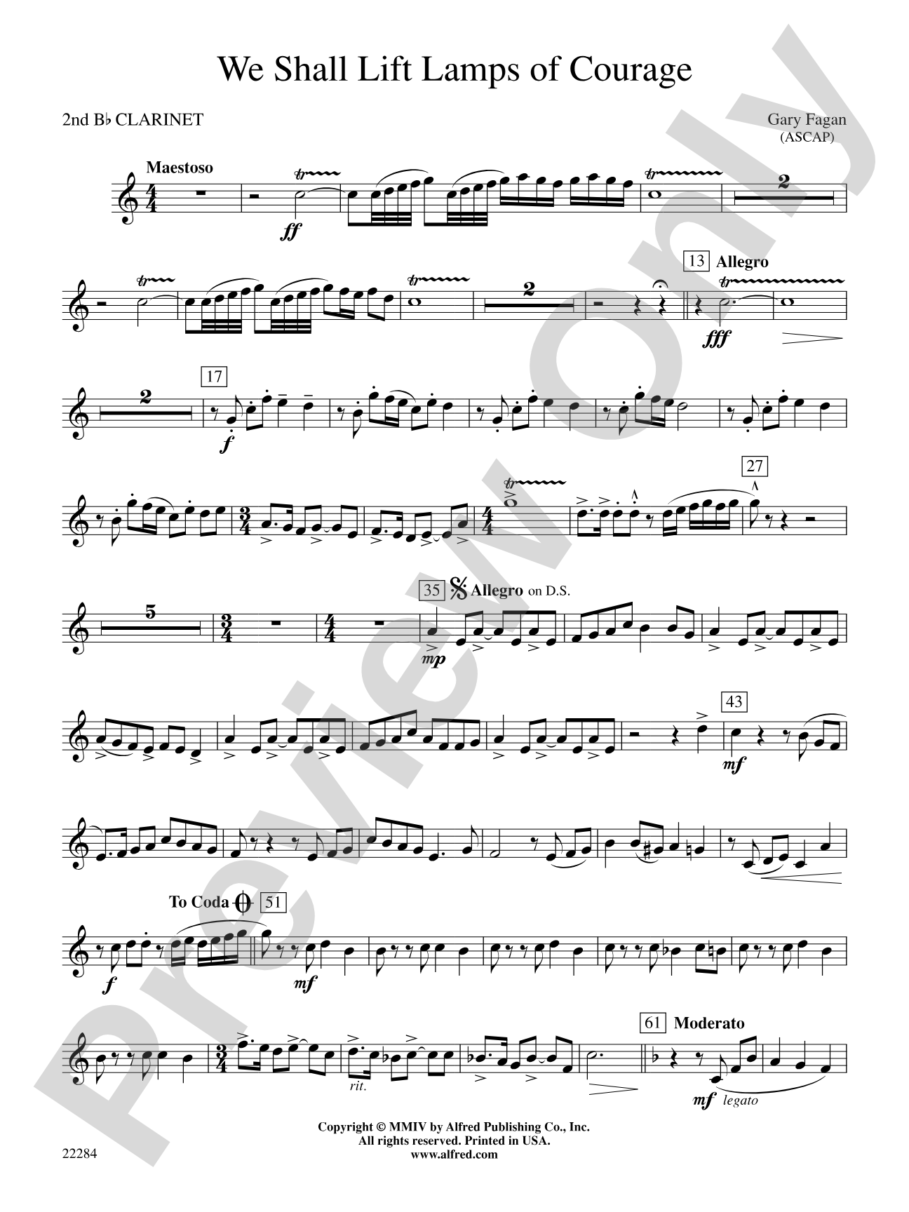 We Shall Lift Lamps of Courage: 2nd B-flat Clarinet
