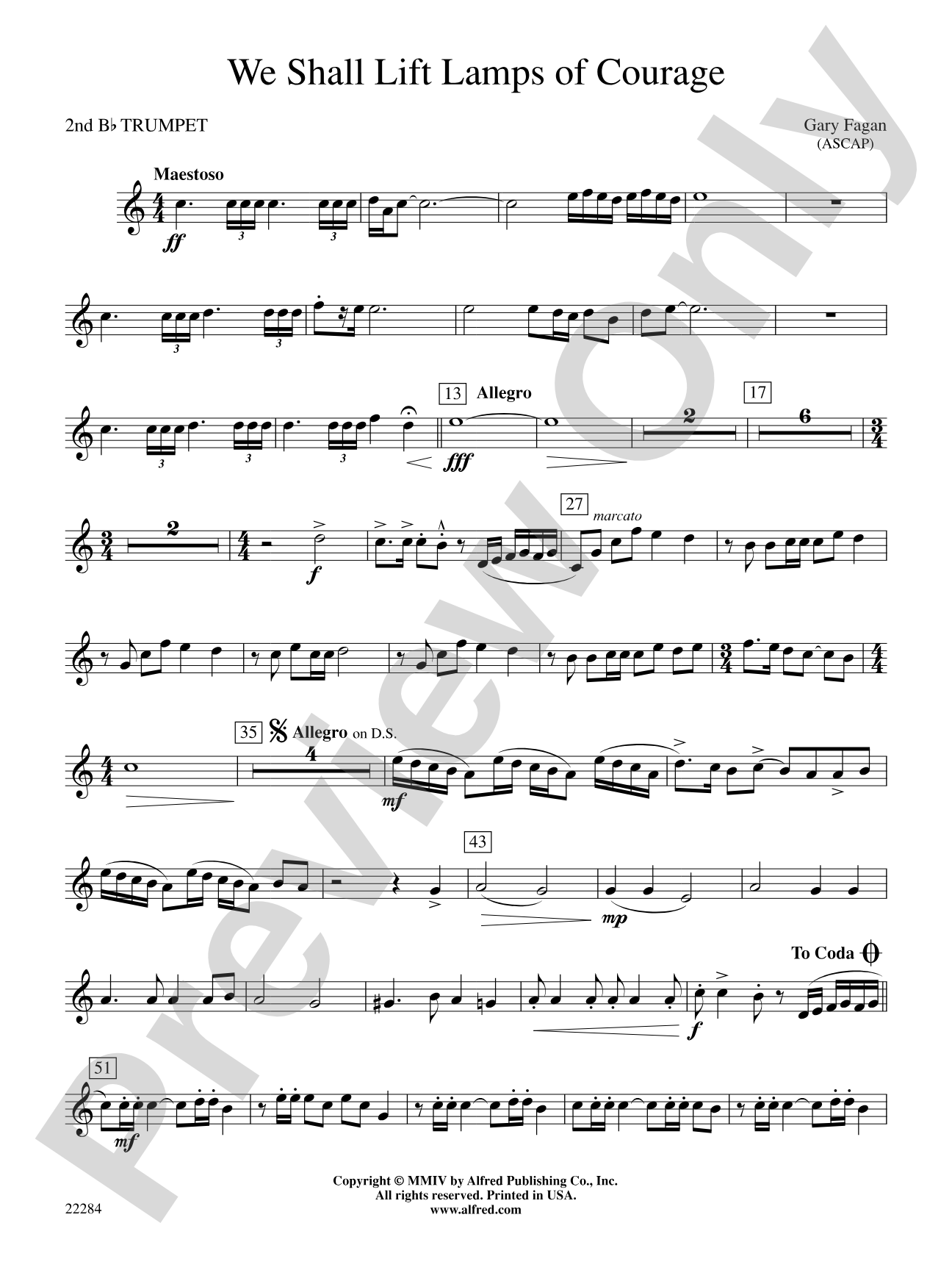 We Shall Lift Lamps of Courage: 2nd B-flat Trumpet