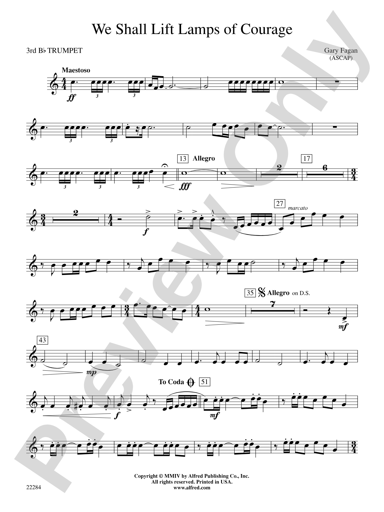 We Shall Lift Lamps of Courage: 3rd B-flat Trumpet