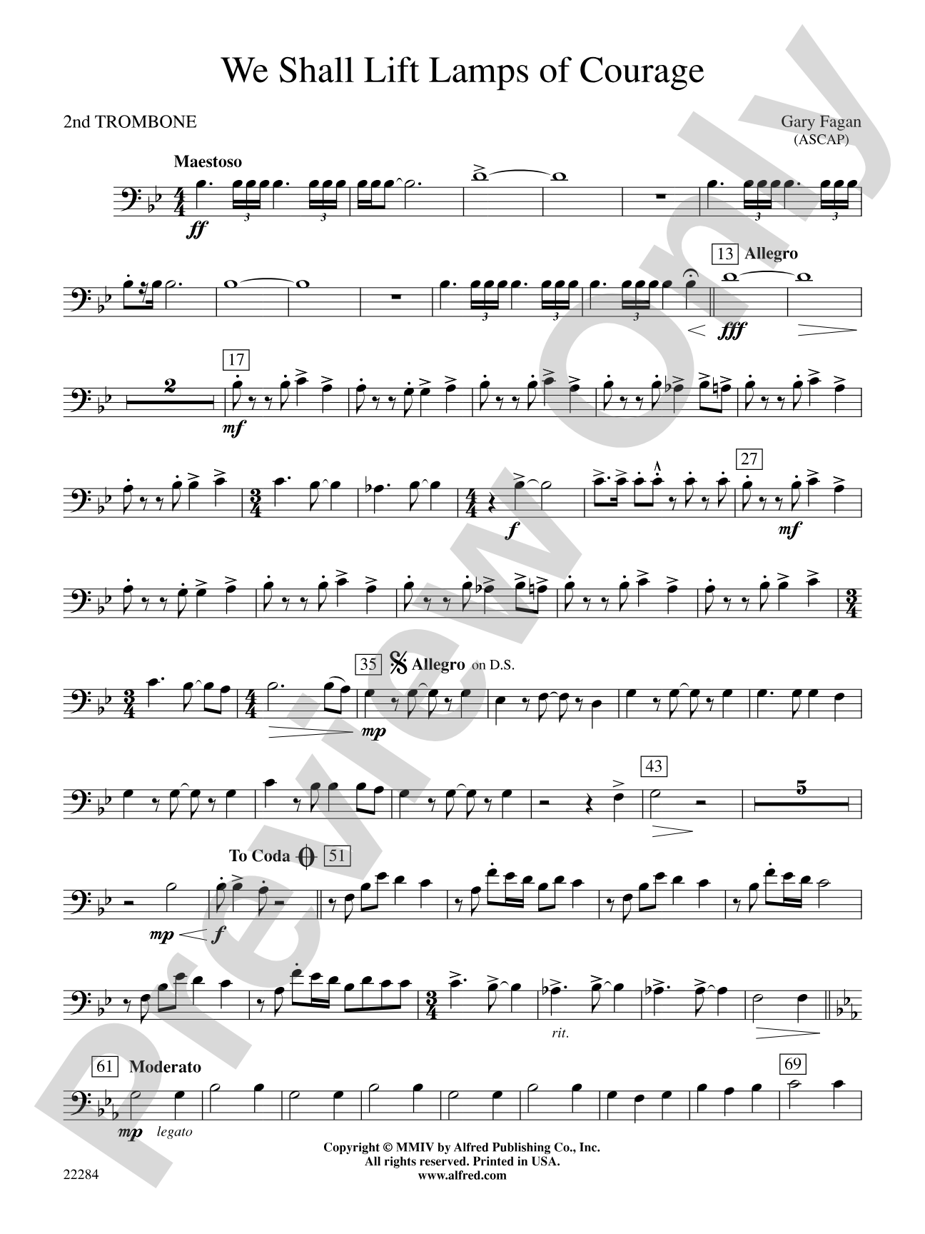 We Shall Lift Lamps of Courage: 2nd Trombone