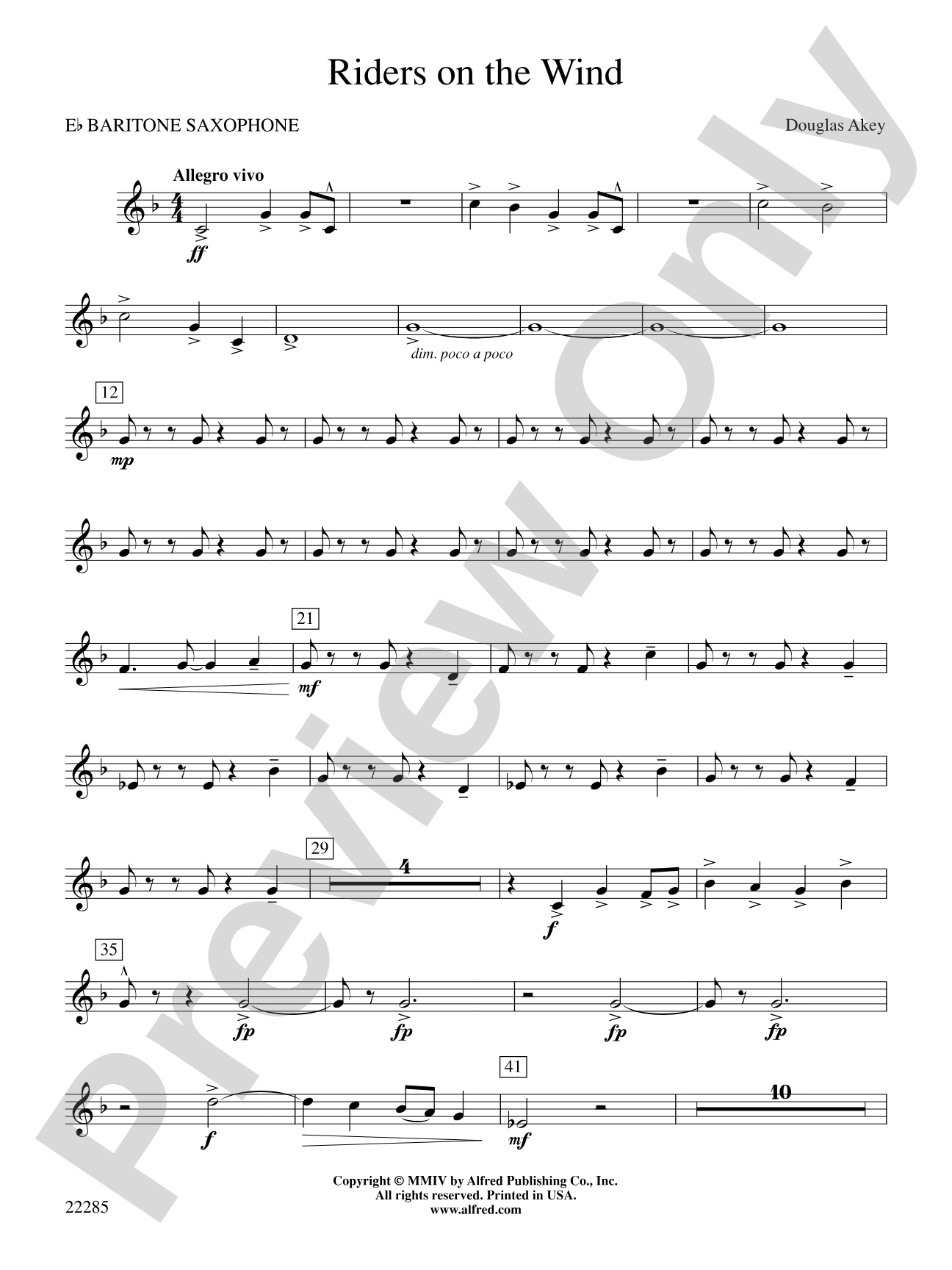 Riders on the Wind: E-flat Baritone Saxophone