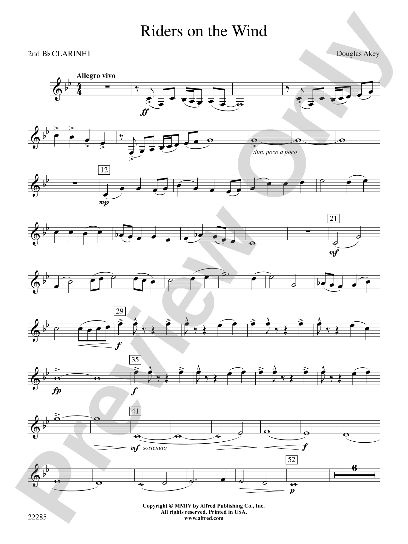 Riders on the Wind: 2nd B-flat Clarinet