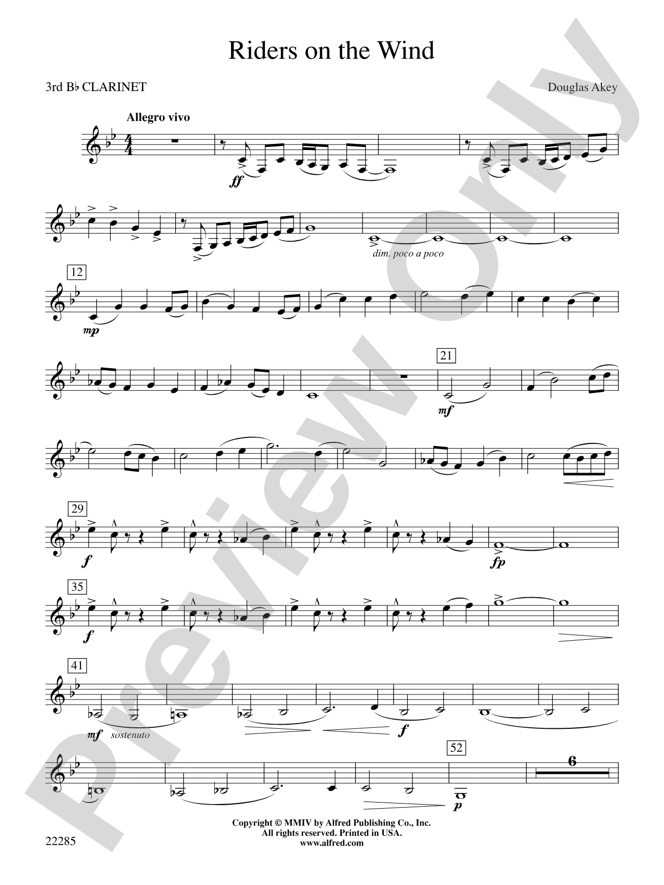 Riders on the Wind: 3rd B-flat Clarinet