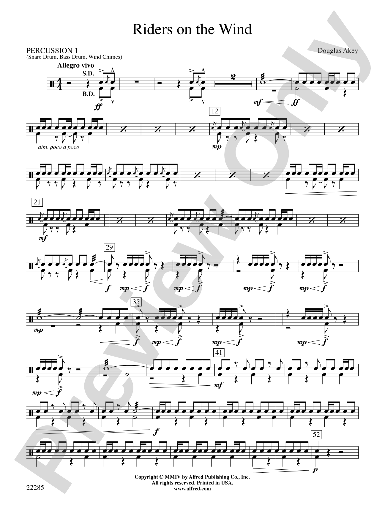Riders on the Wind: 1st Percussion