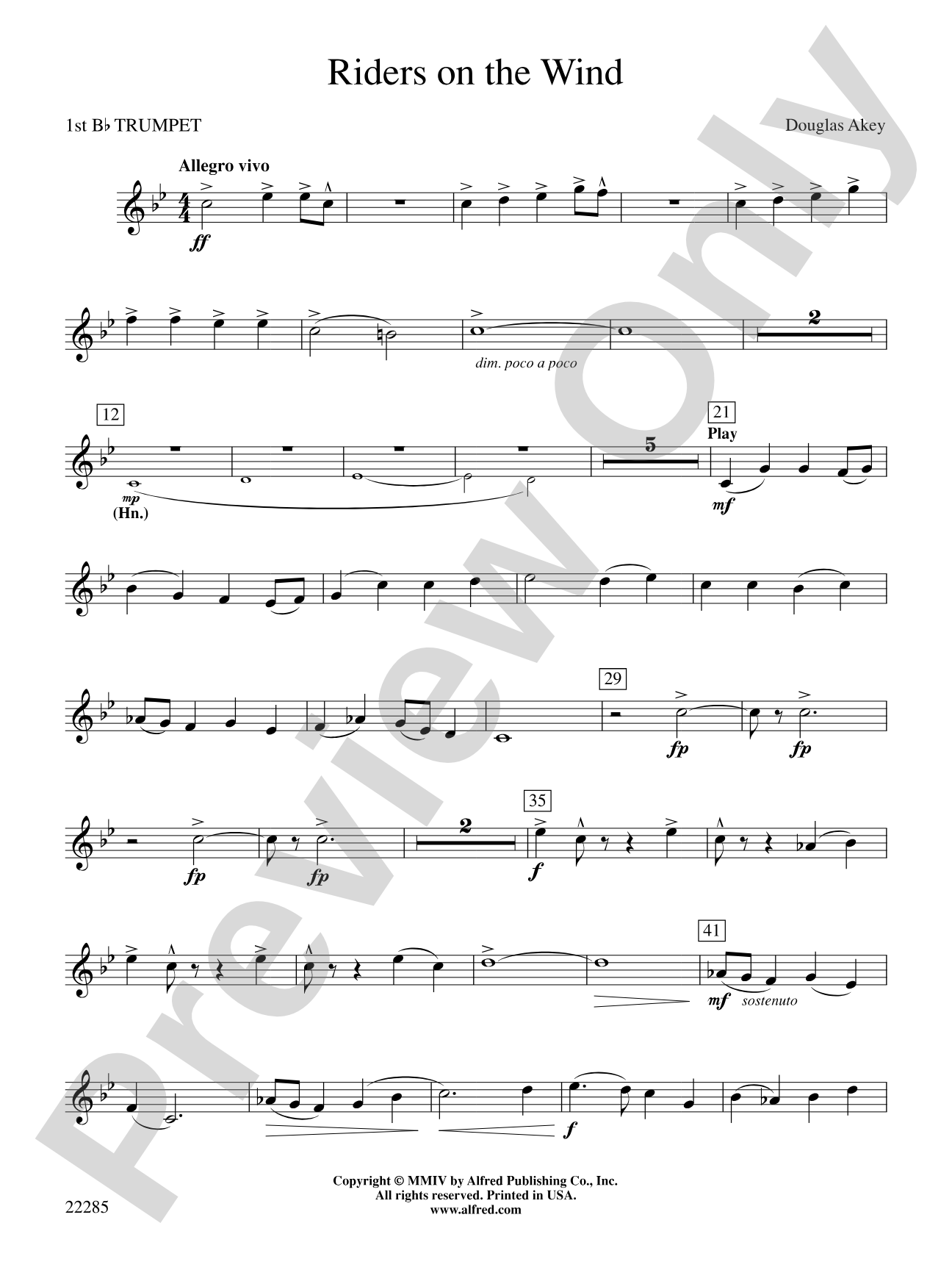 Riders on the Wind: 1st B-flat Trumpet