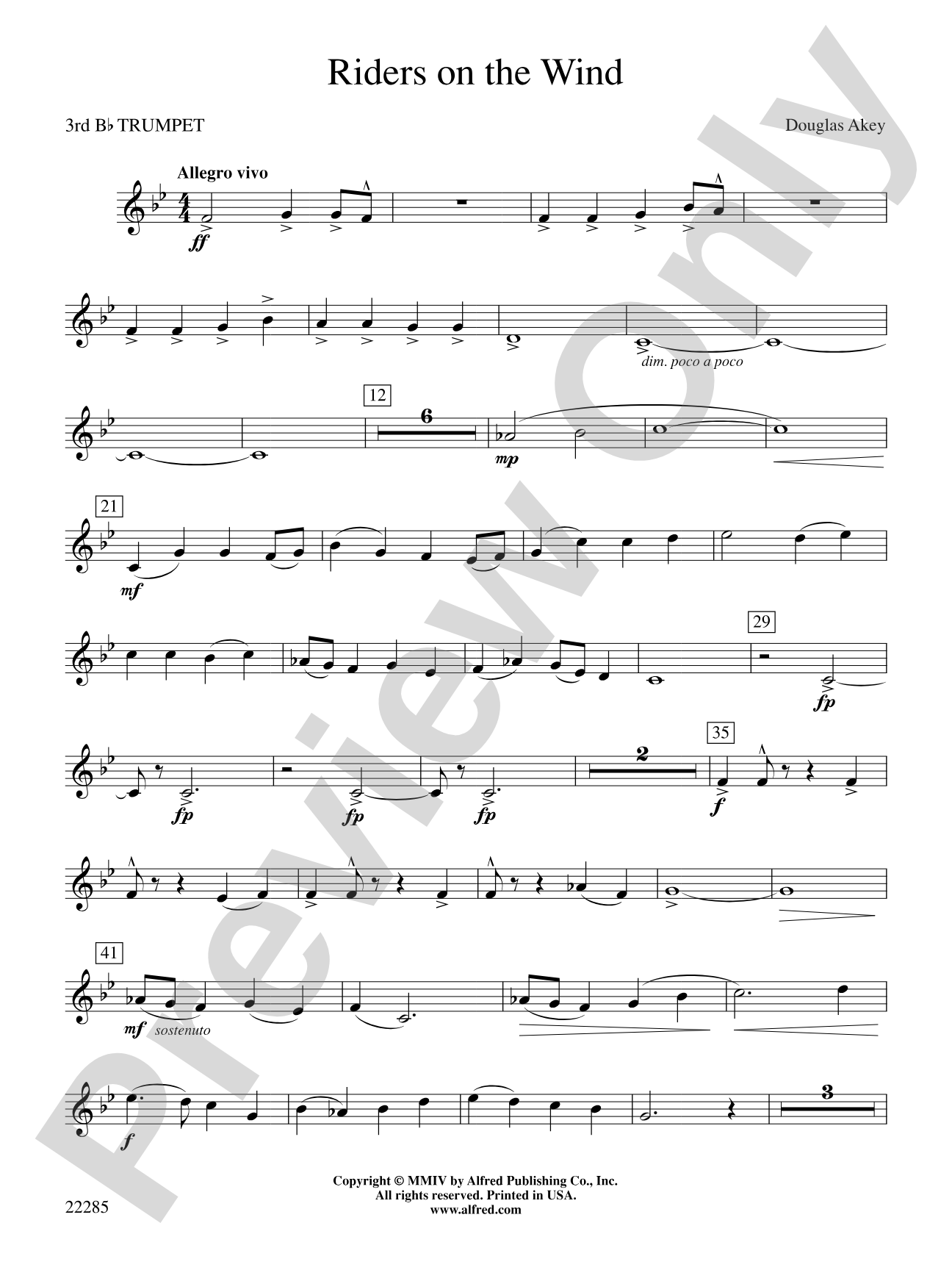 Riders on the Wind: 3rd B-flat Trumpet