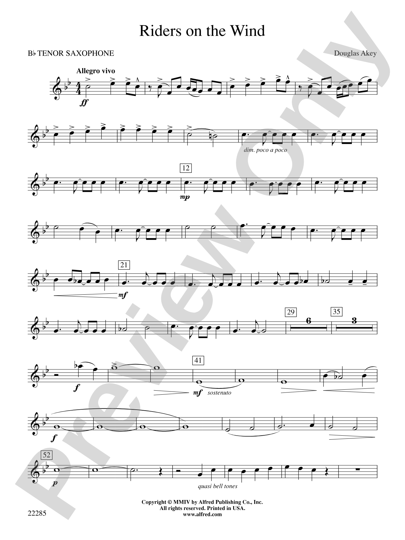 Riders on the Wind: B-flat Tenor Saxophone