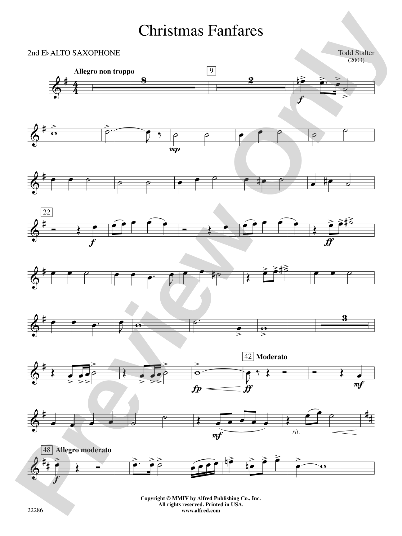 Christmas Fanfares: 2nd E-flat Alto Saxophone