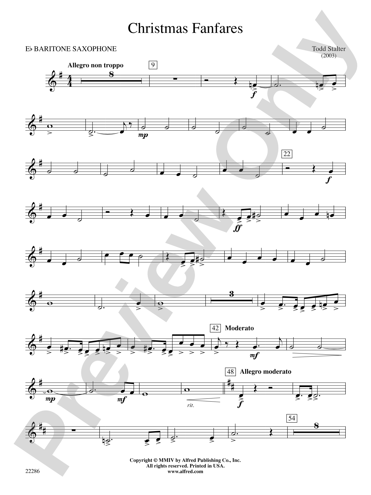 Christmas Fanfares: E-flat Baritone Saxophone