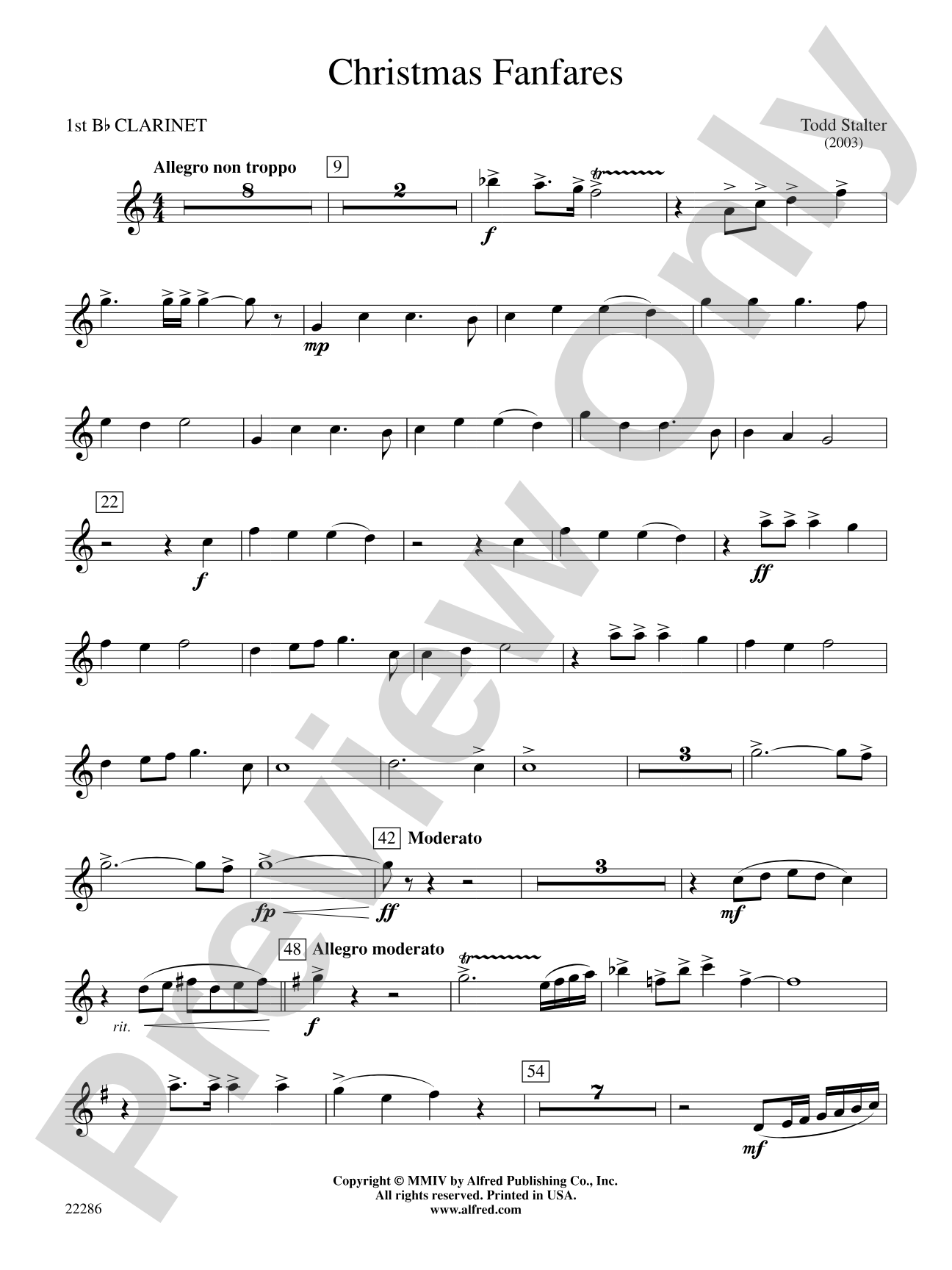 Christmas Fanfares: 1st B-flat Clarinet