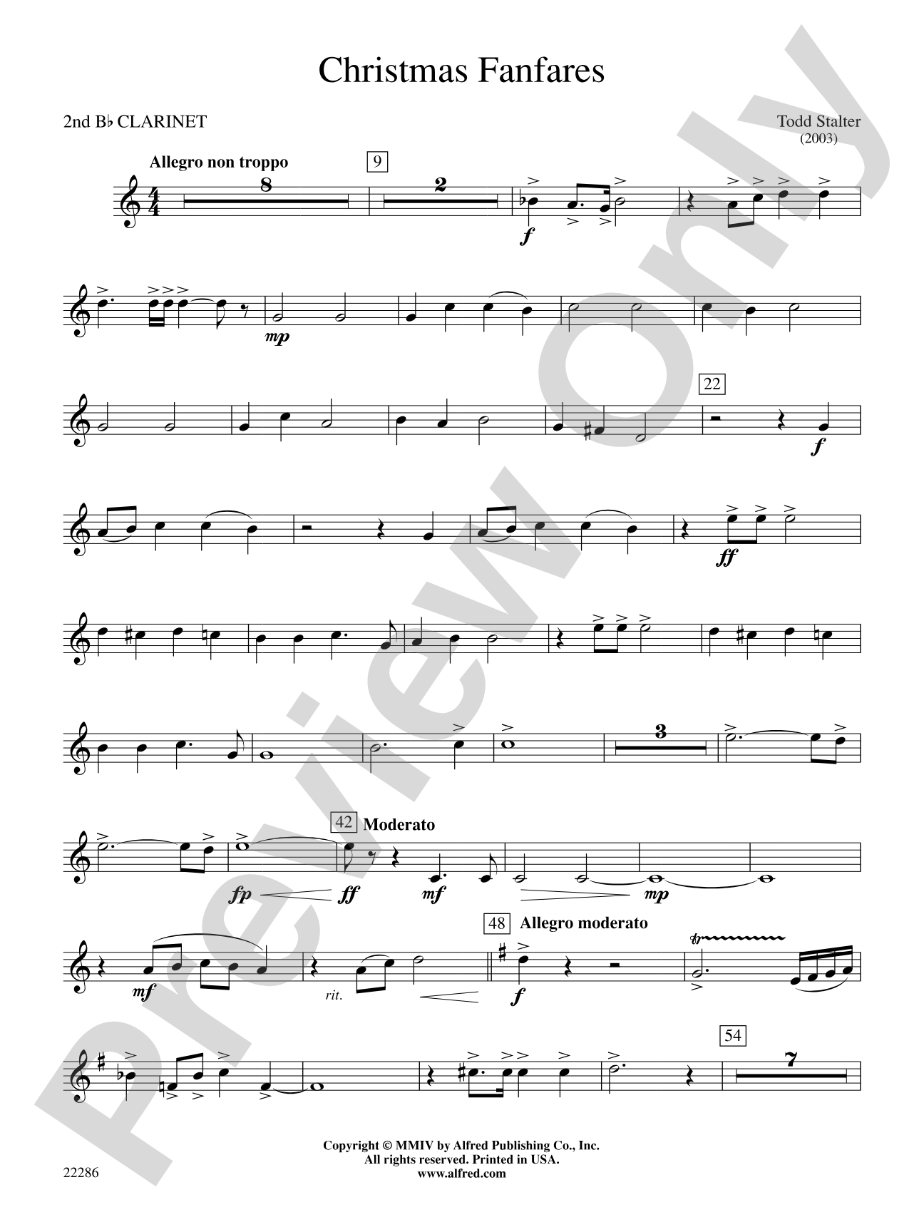 Christmas Fanfares: 2nd B-flat Clarinet