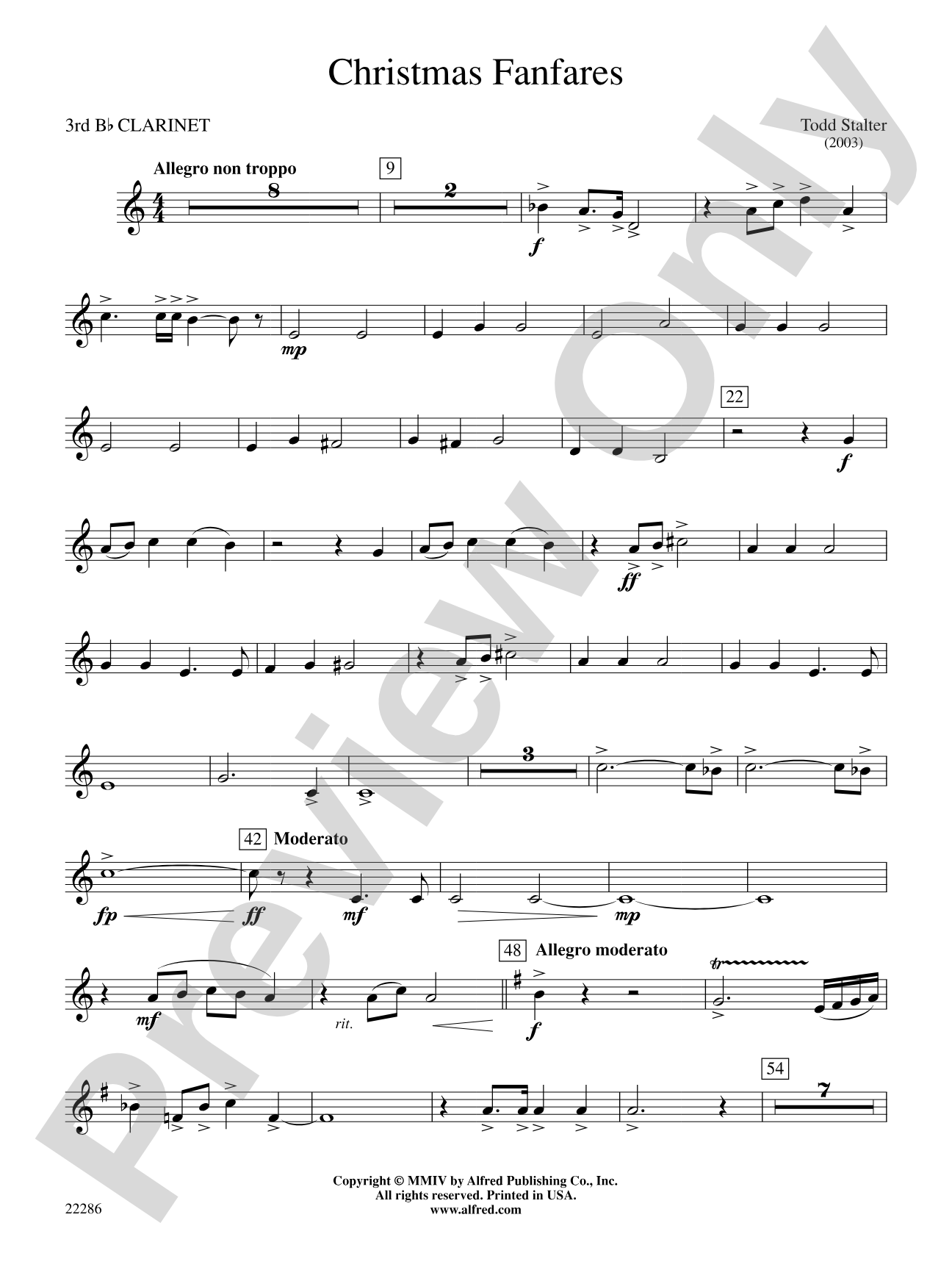 Christmas Fanfares: 3rd B-flat Clarinet