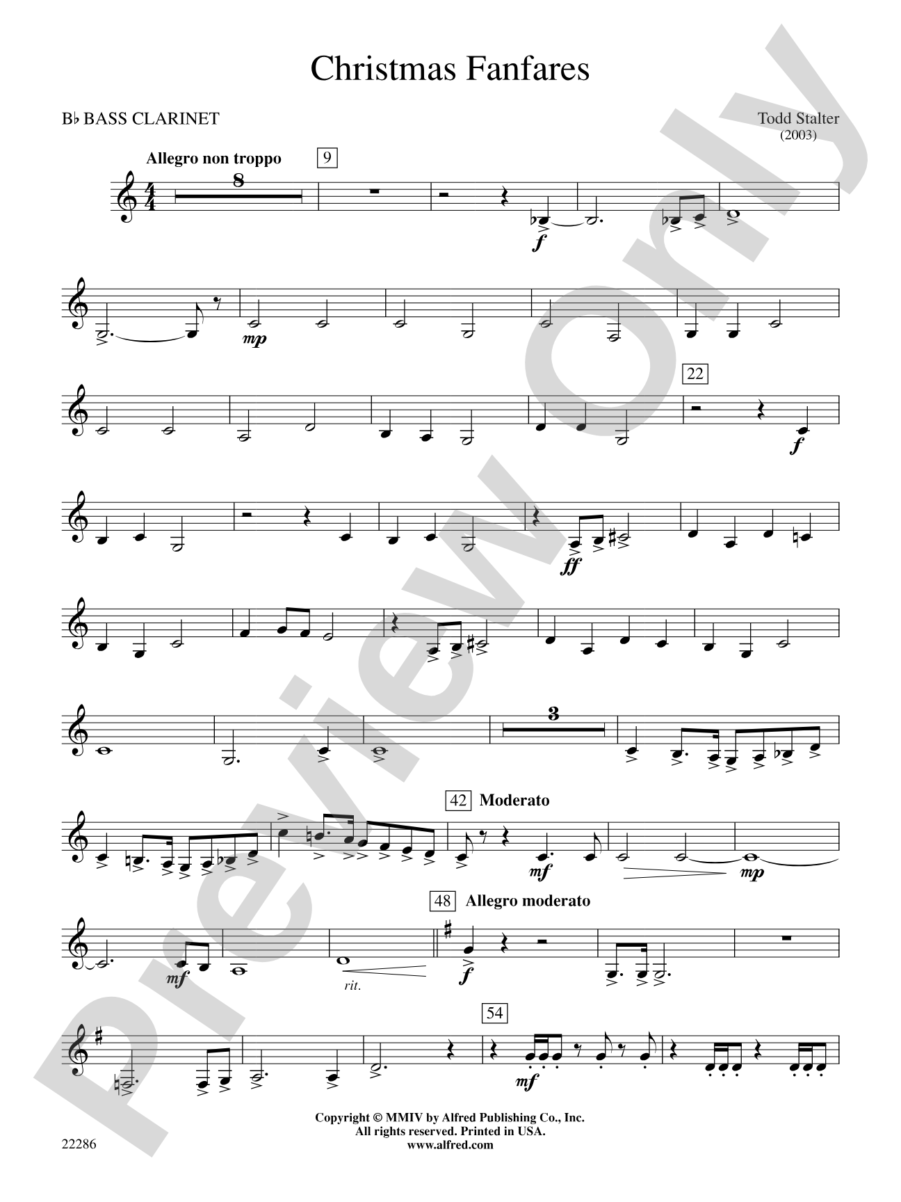 Christmas Fanfares: B-flat Bass Clarinet