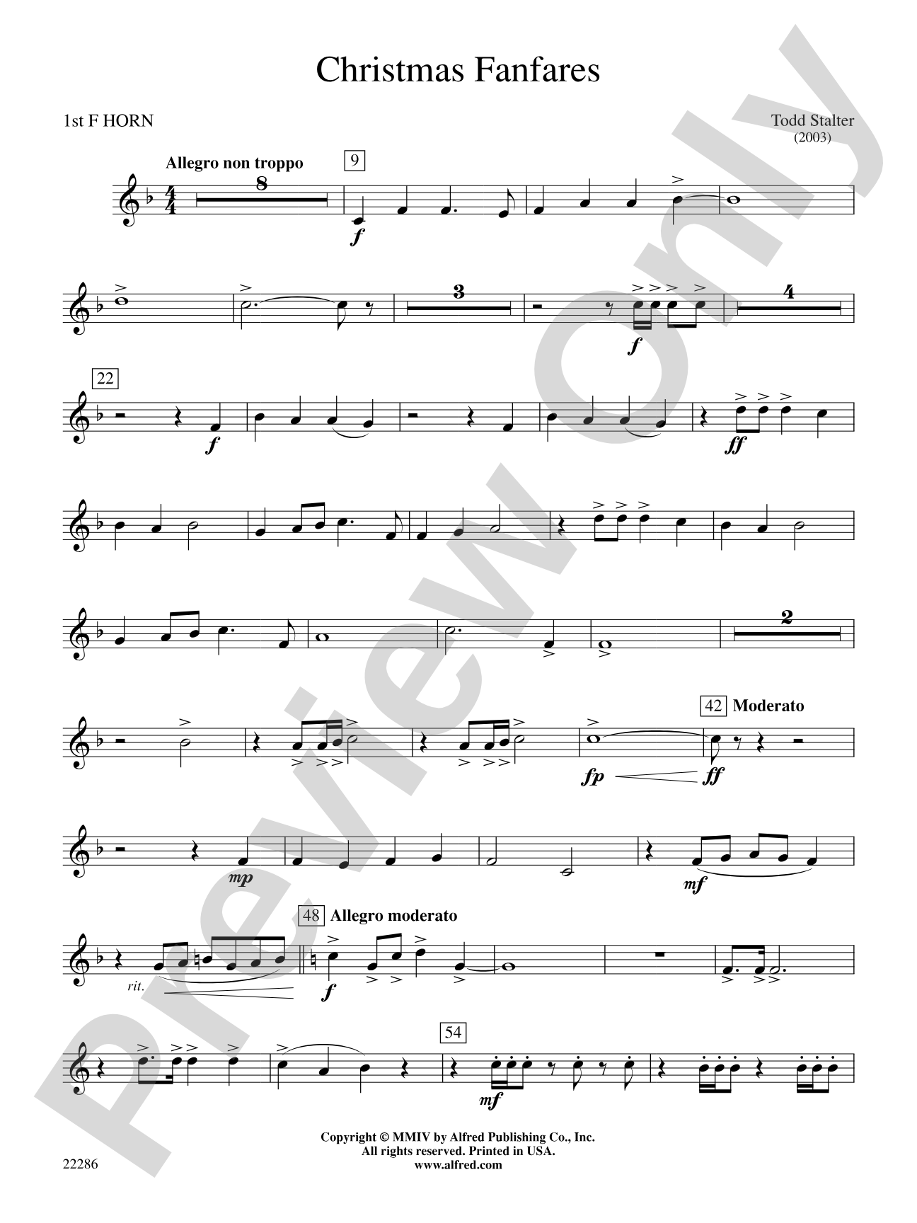 Christmas Fanfares: 1st F Horn