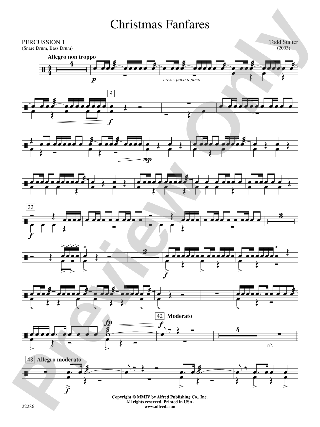 Christmas Fanfares: 1st Percussion