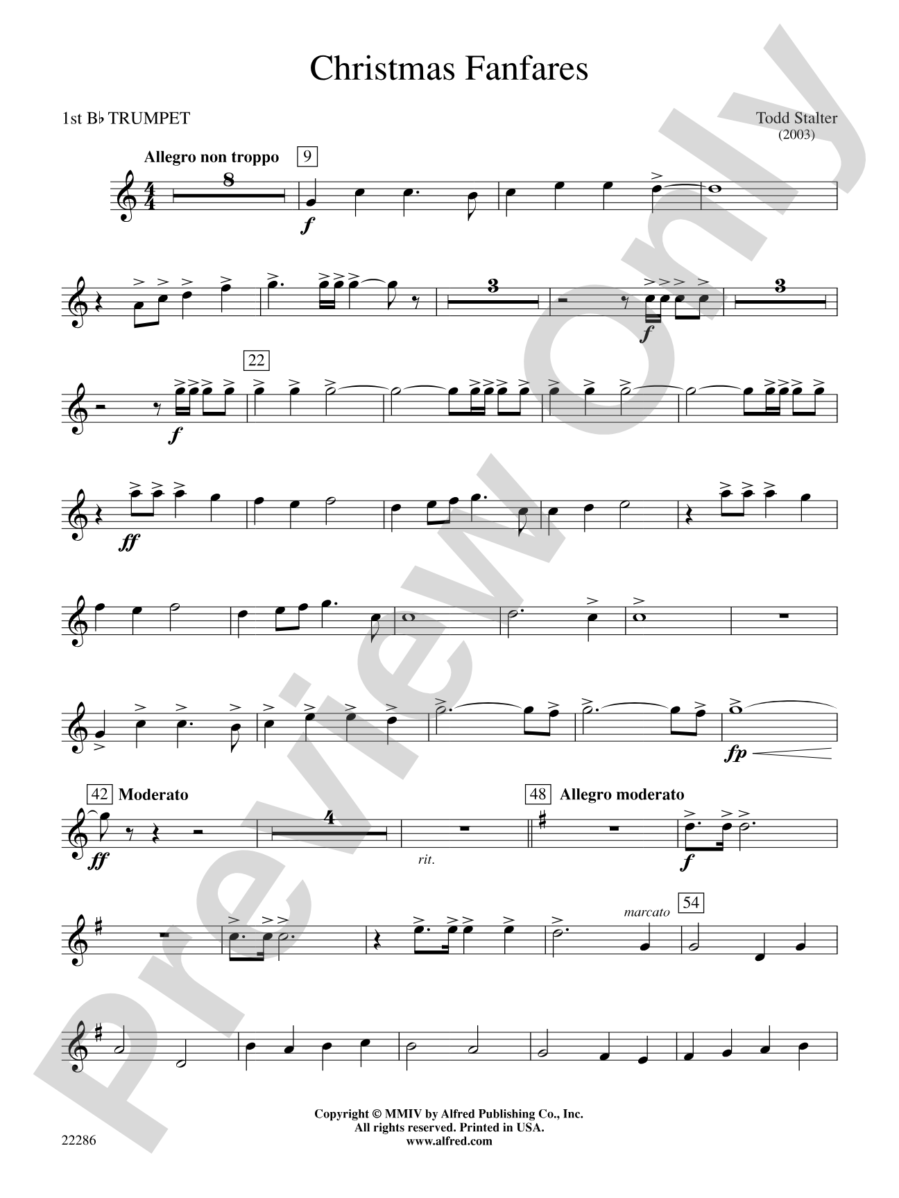Christmas Fanfares: 1st B-flat Trumpet