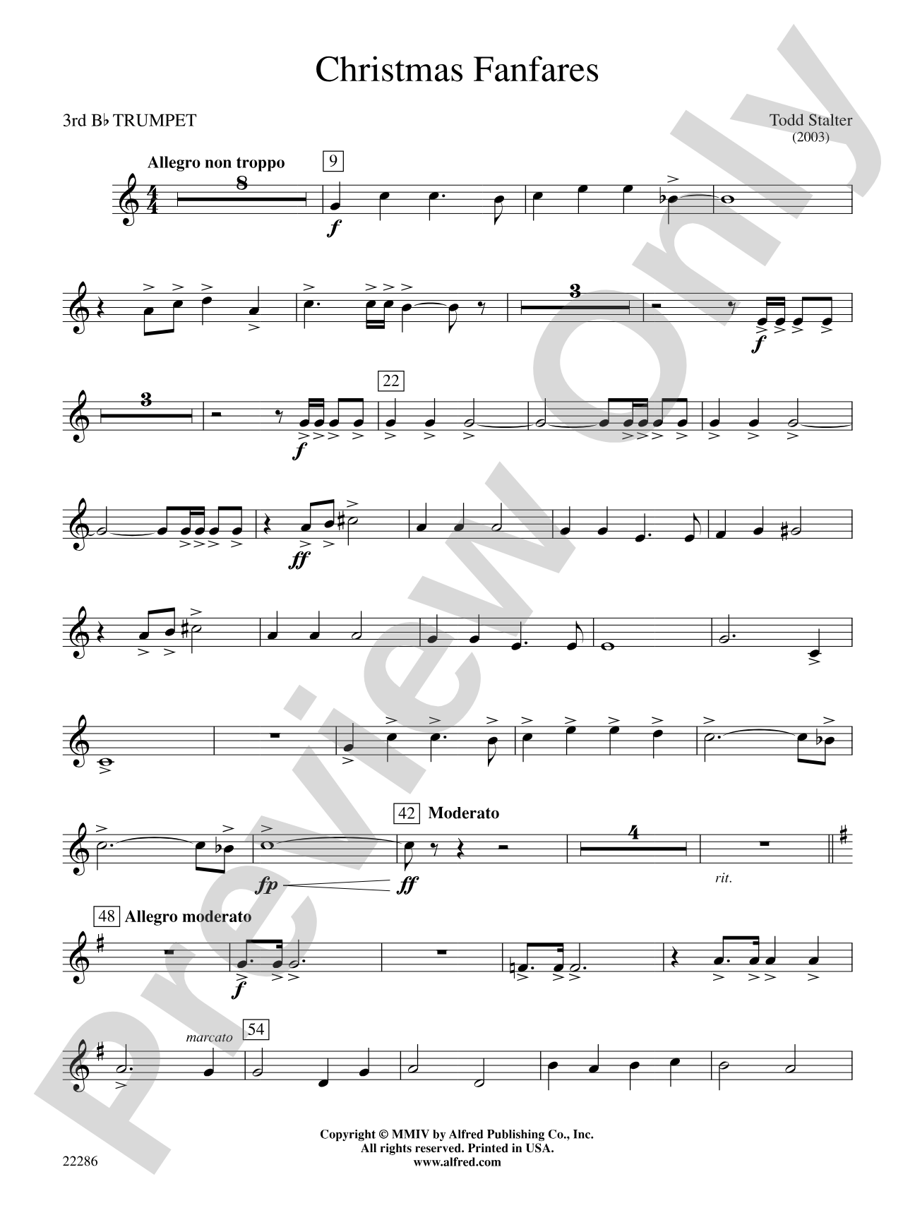 Christmas Fanfares: 3rd B-flat Trumpet