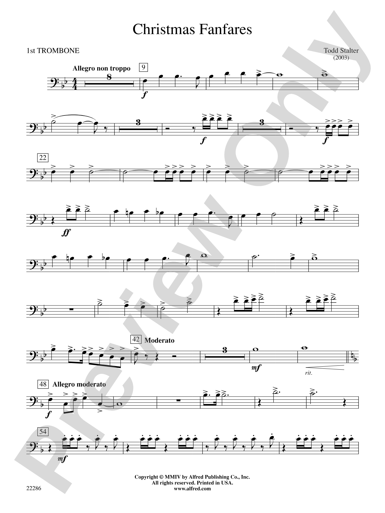 Christmas Fanfares: 1st Trombone