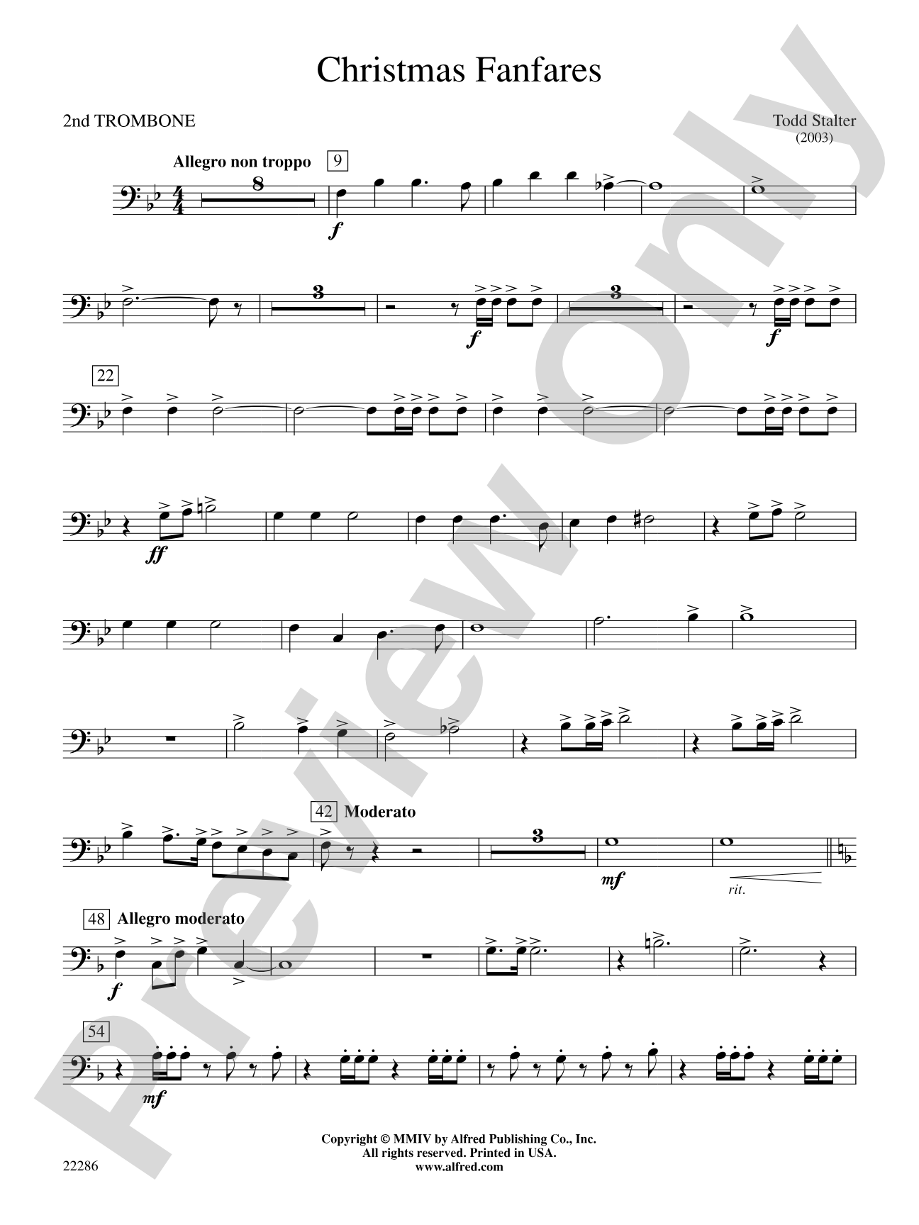 Christmas Fanfares: 2nd Trombone
