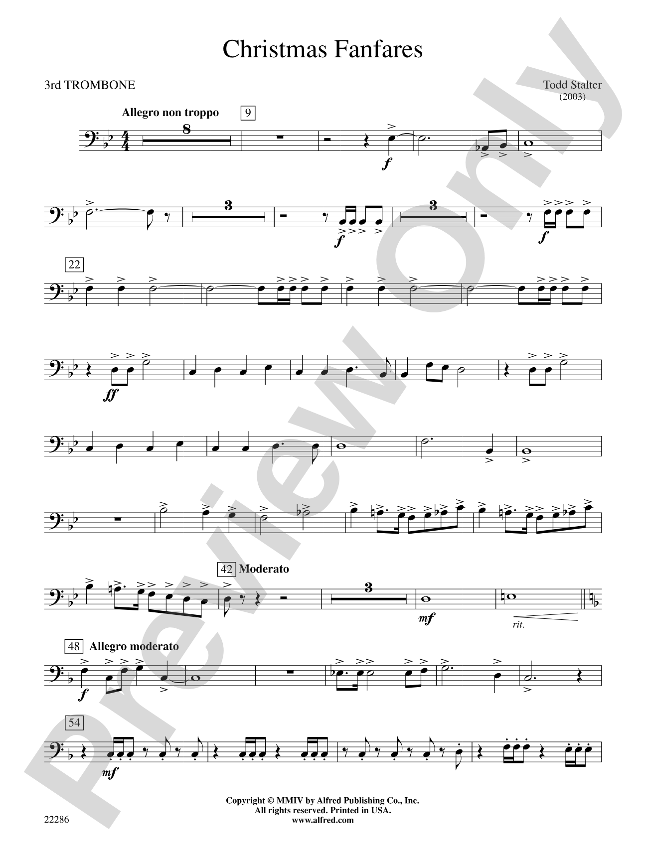 Christmas Fanfares: 3rd Trombone
