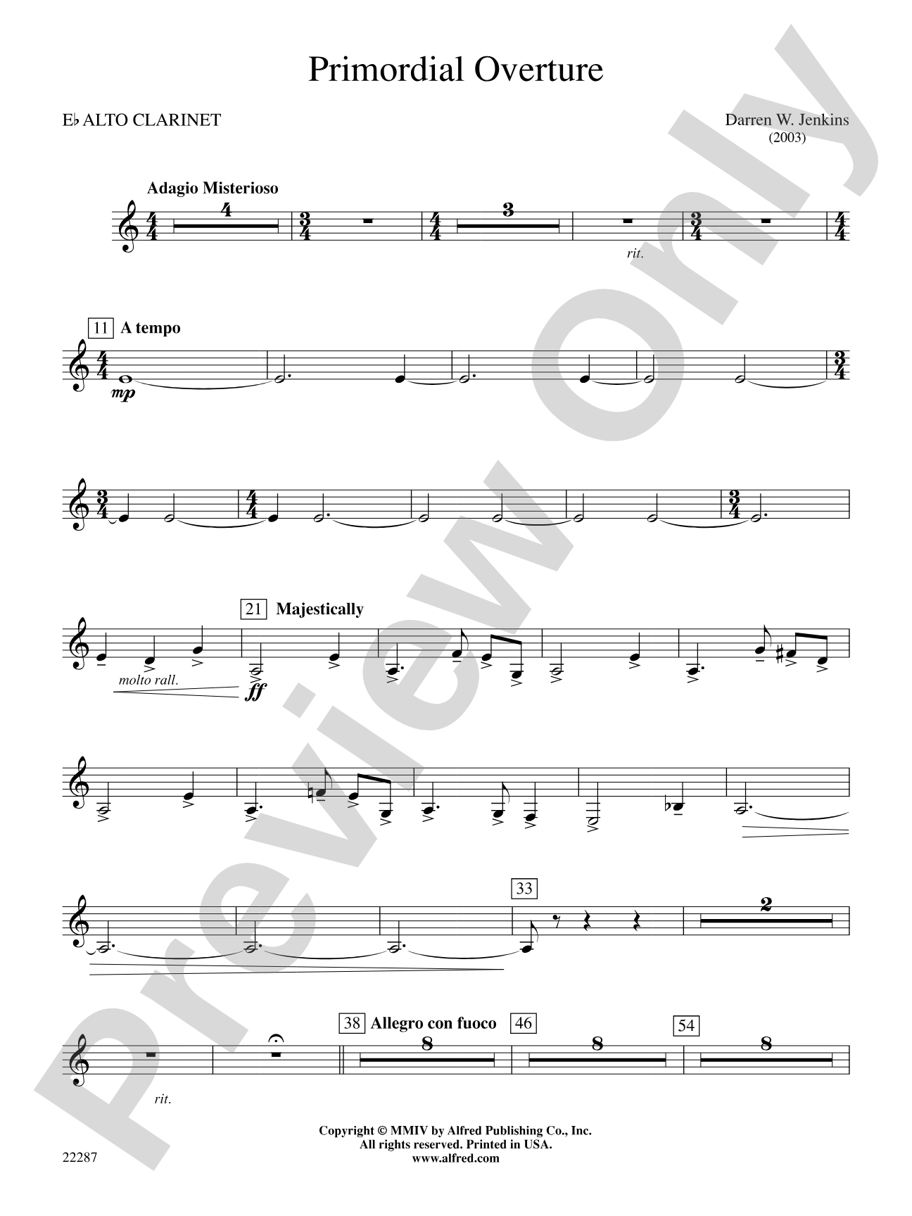 Primordial Overture: E-flat Alto Clarinet
