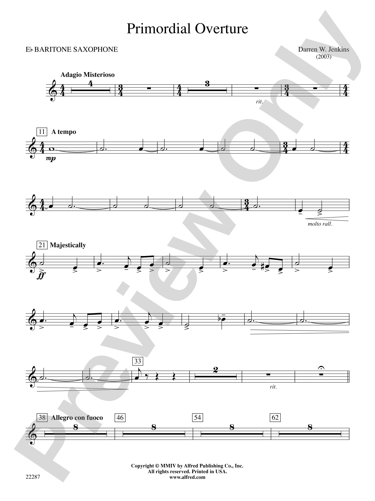Primordial Overture: E-flat Baritone Saxophone