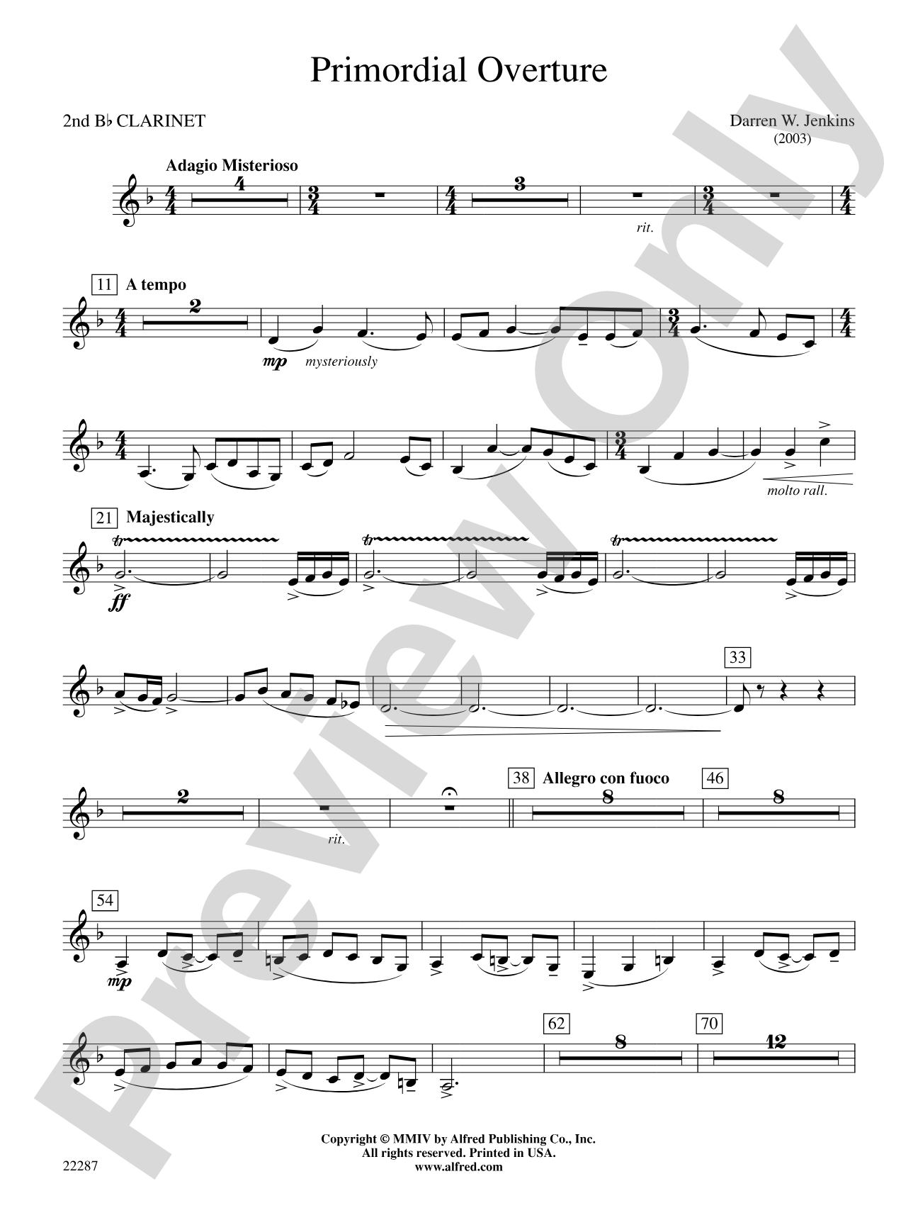 Primordial Overture: 2nd B-flat Clarinet