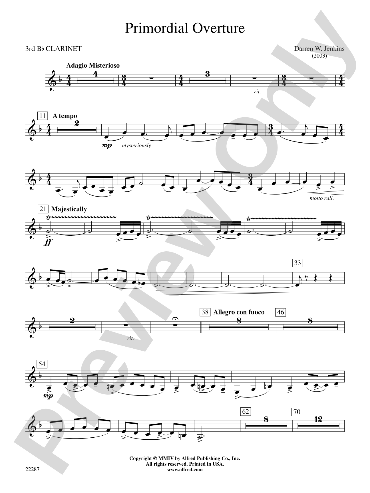 Primordial Overture: 3rd B-flat Clarinet