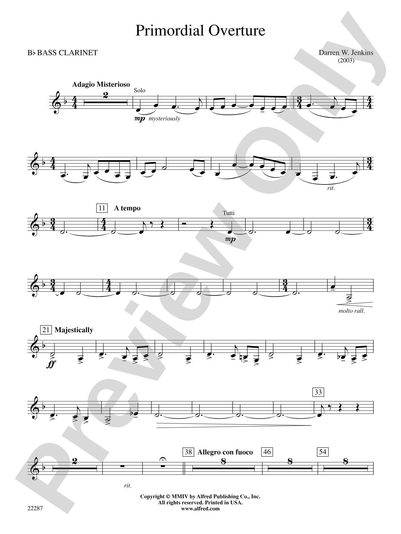 Primordial Overture: B-flat Bass Clarinet