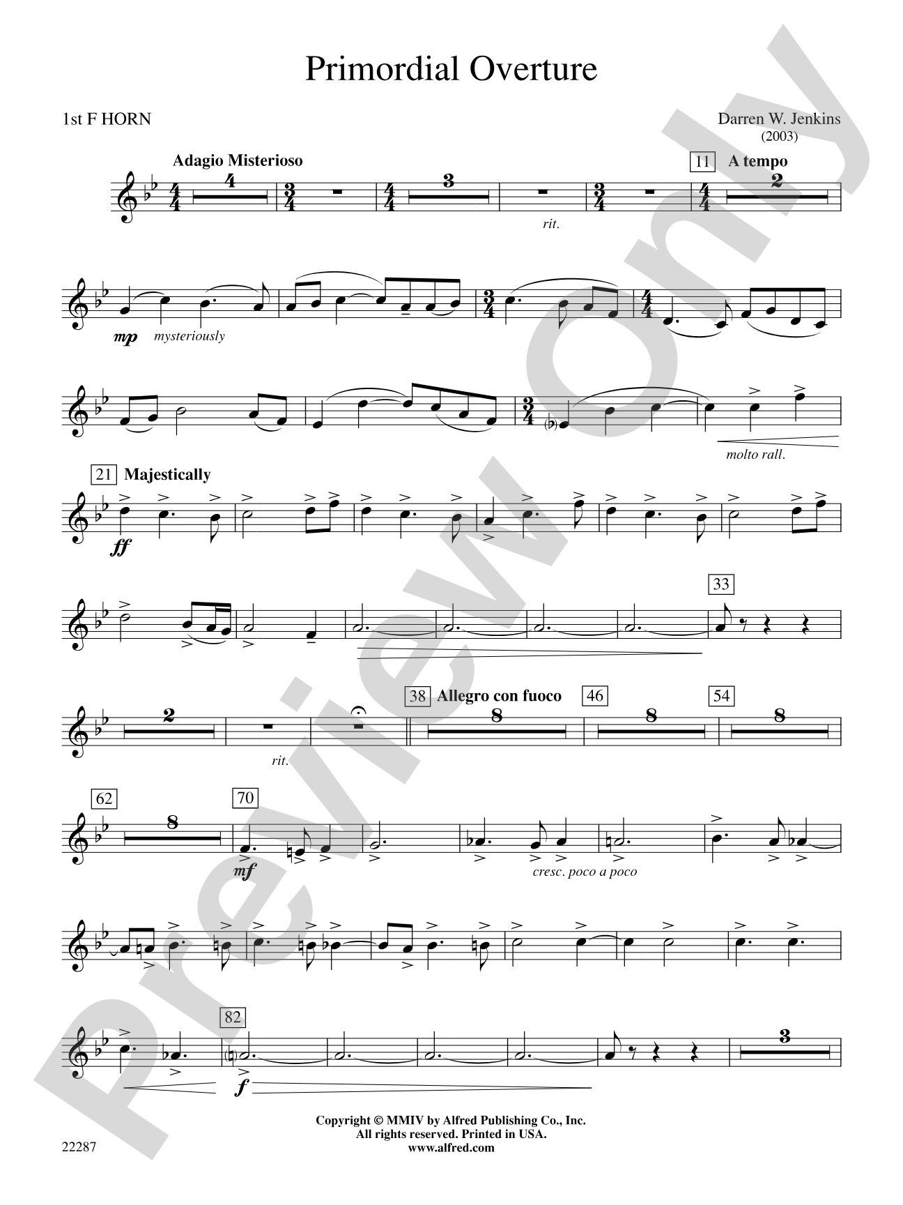 Primordial Overture: 1st F Horn