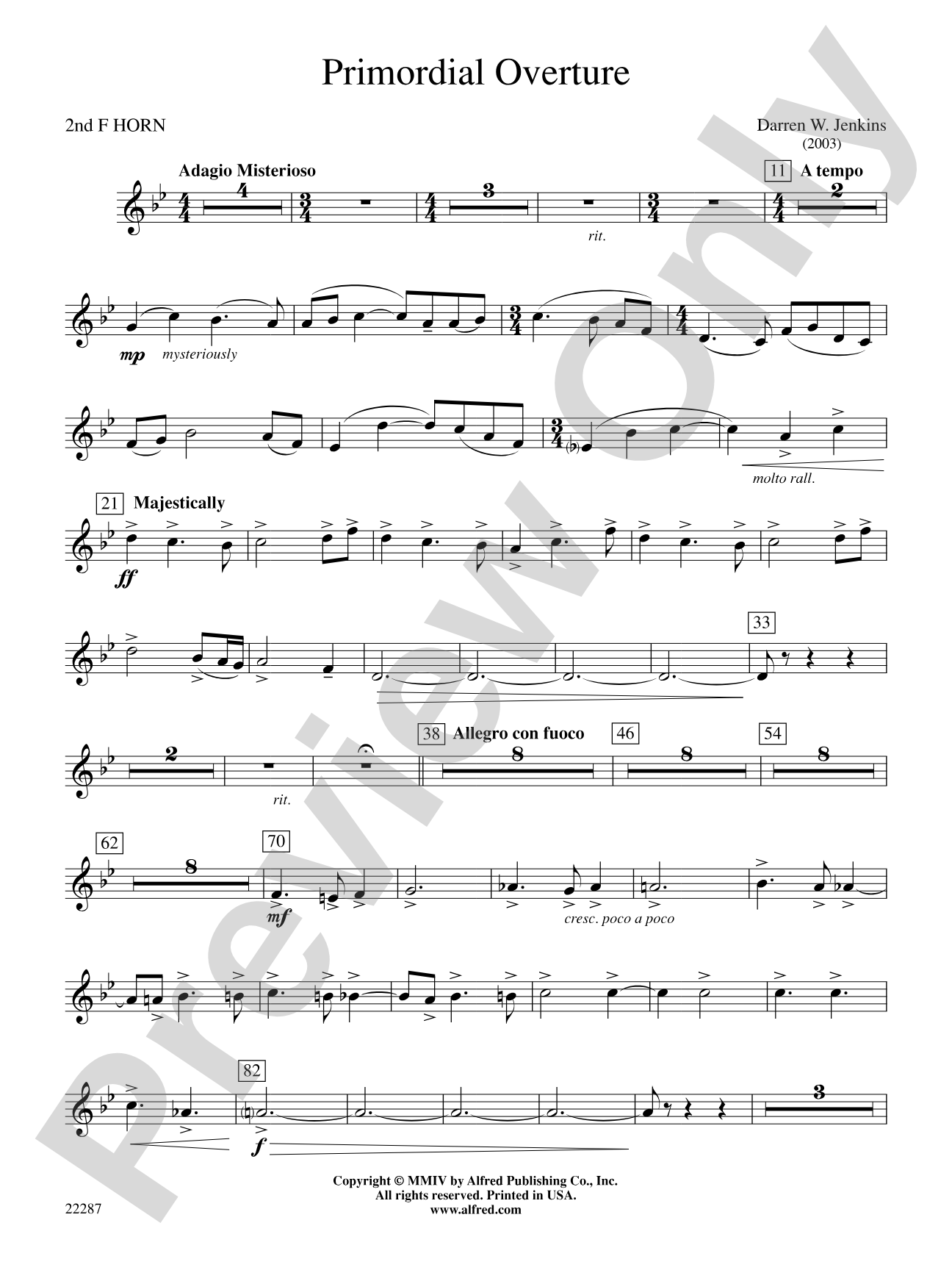 Primordial Overture: 2nd F Horn