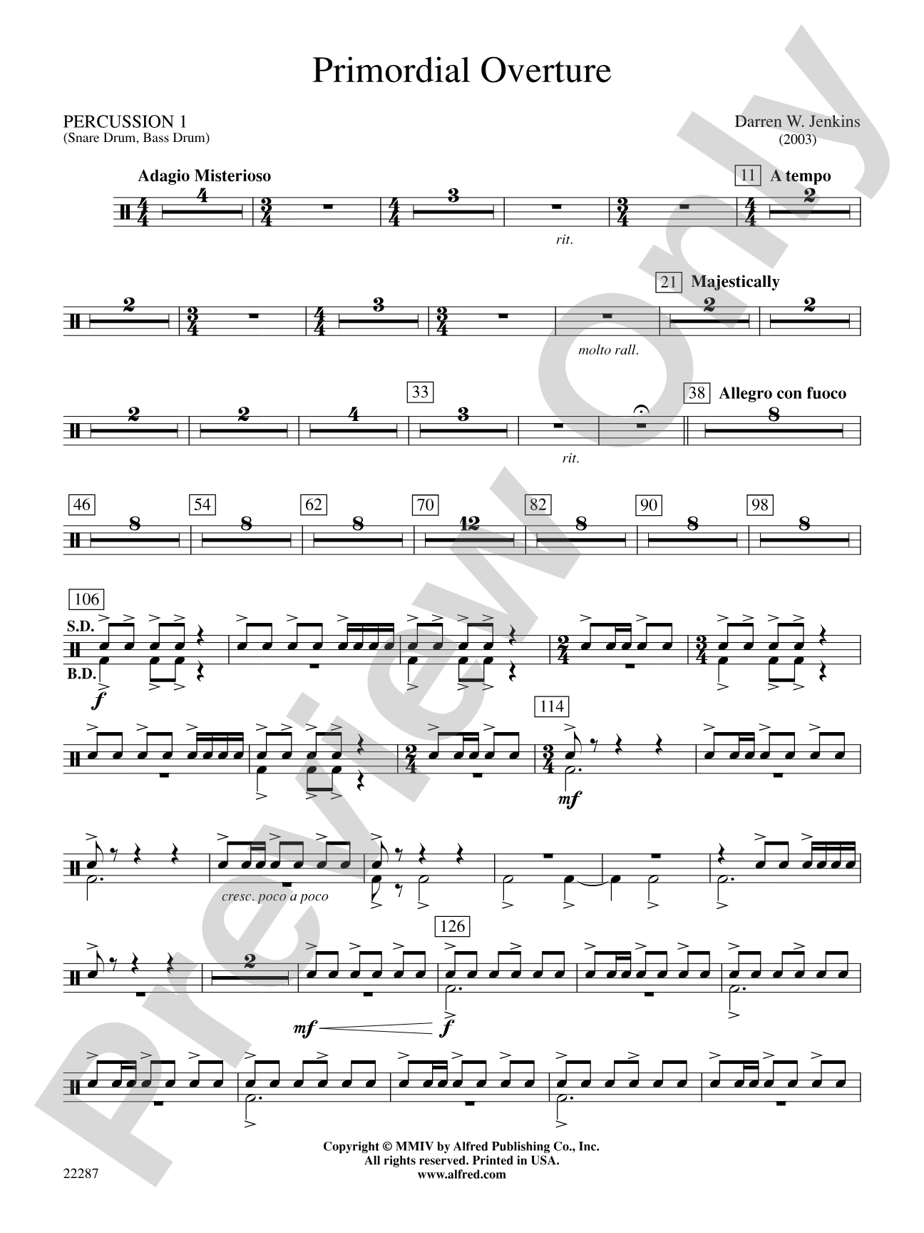 Primordial Overture: 1st Percussion