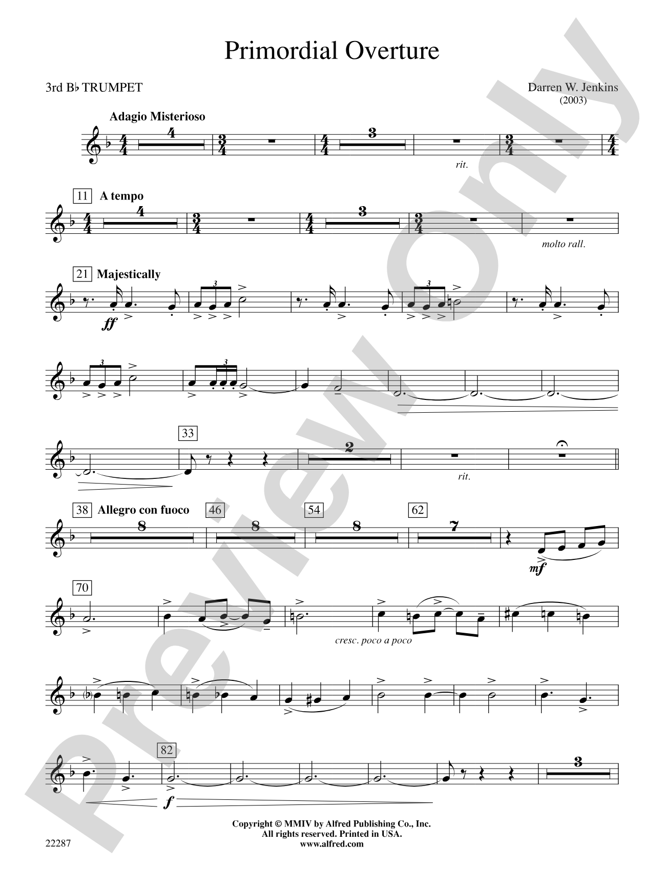 Primordial Overture: 3rd B-flat Trumpet