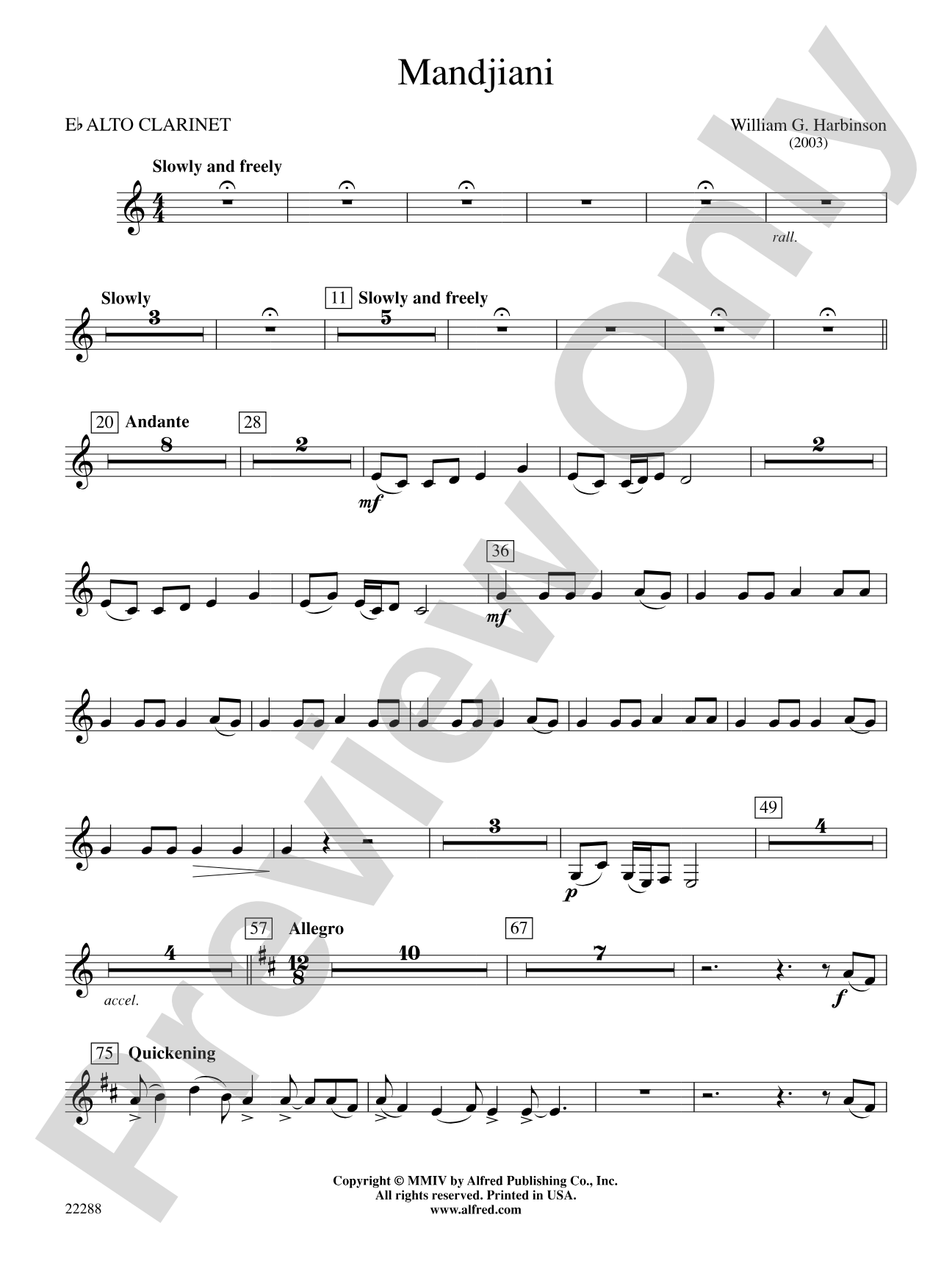 Mandjiani: E-flat Alto Clarinet