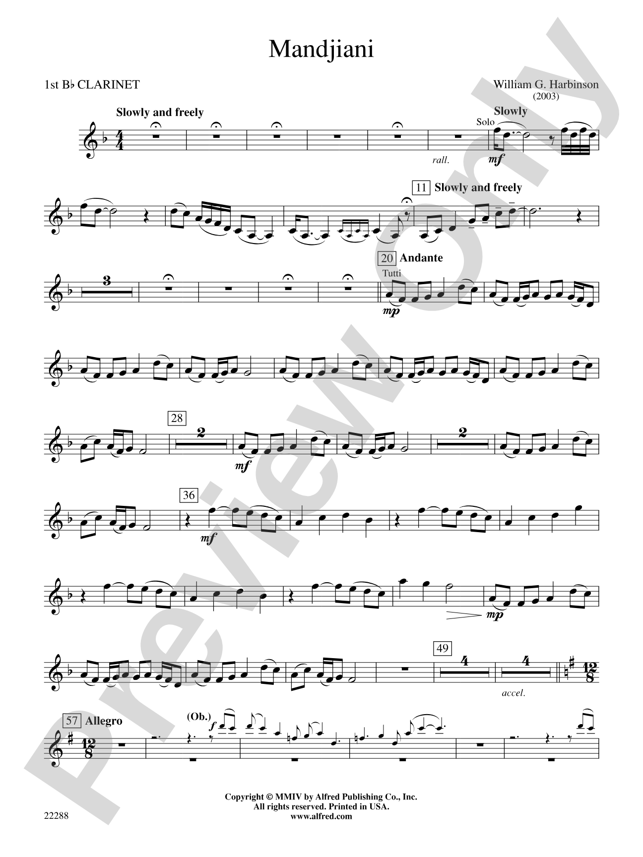 Mandjiani: 1st B-flat Clarinet