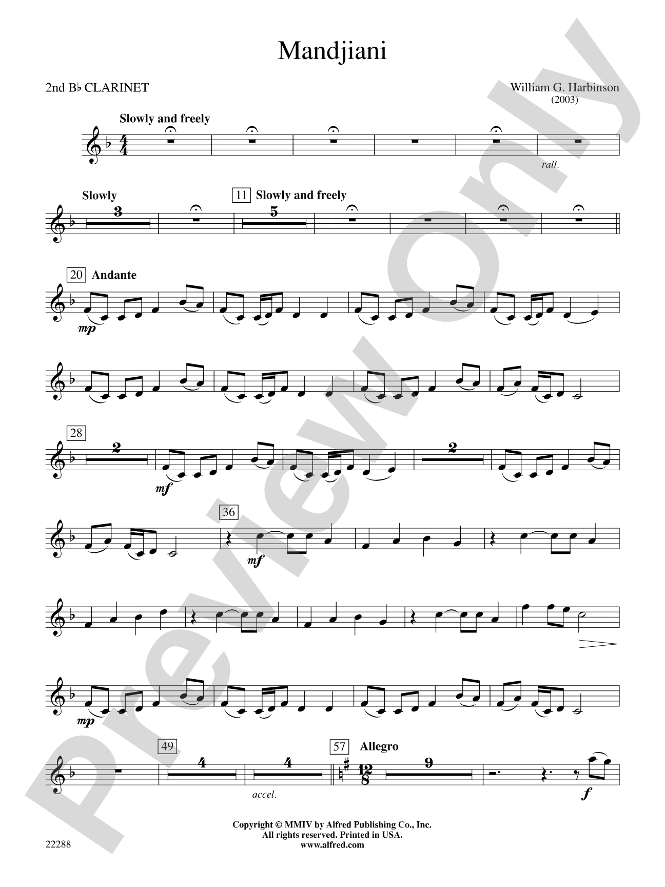 Mandjiani: 2nd B-flat Clarinet