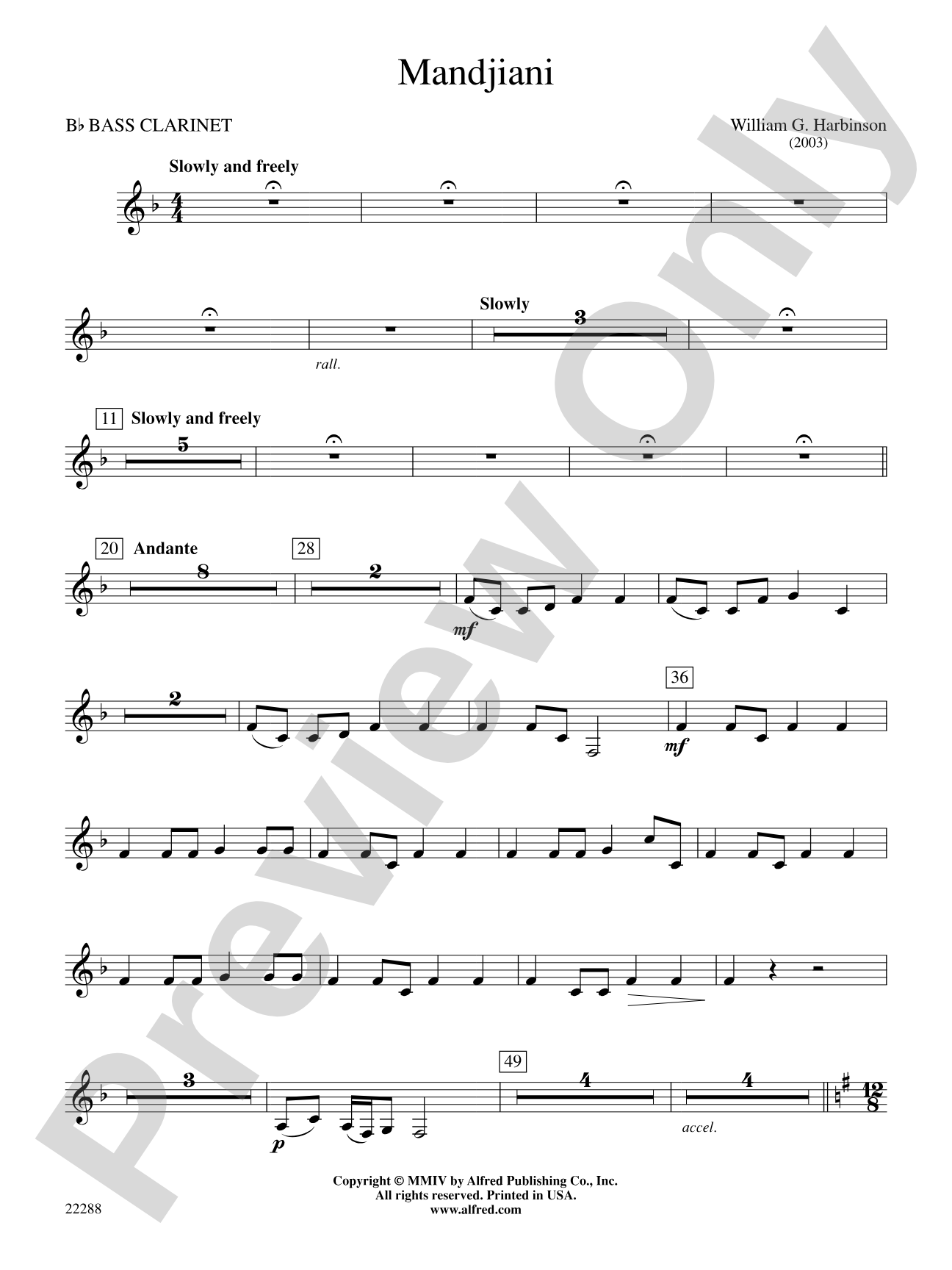 Mandjiani: B-flat Bass Clarinet