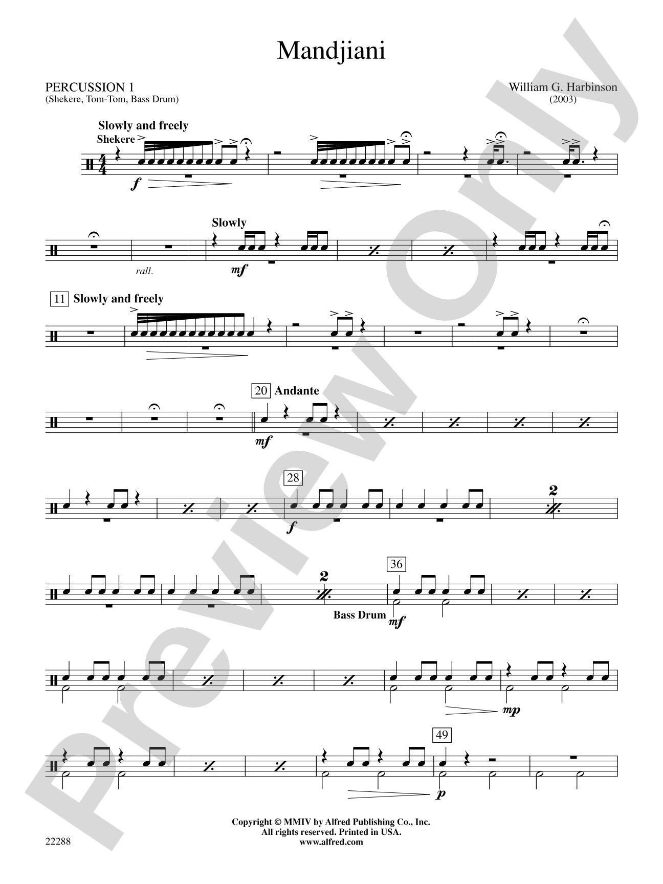 Mandjiani: 1st Percussion