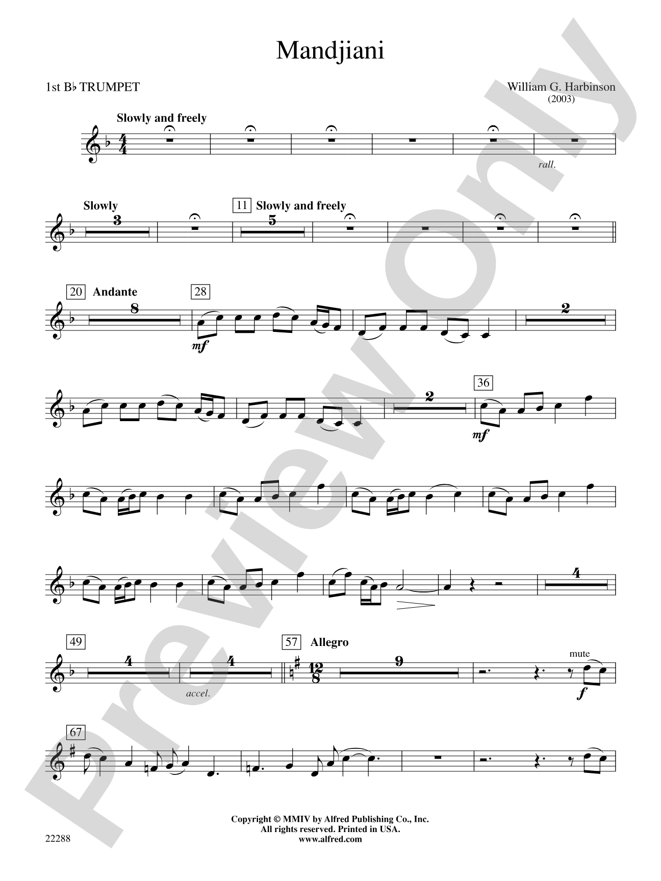 Mandjiani: 1st B-flat Trumpet