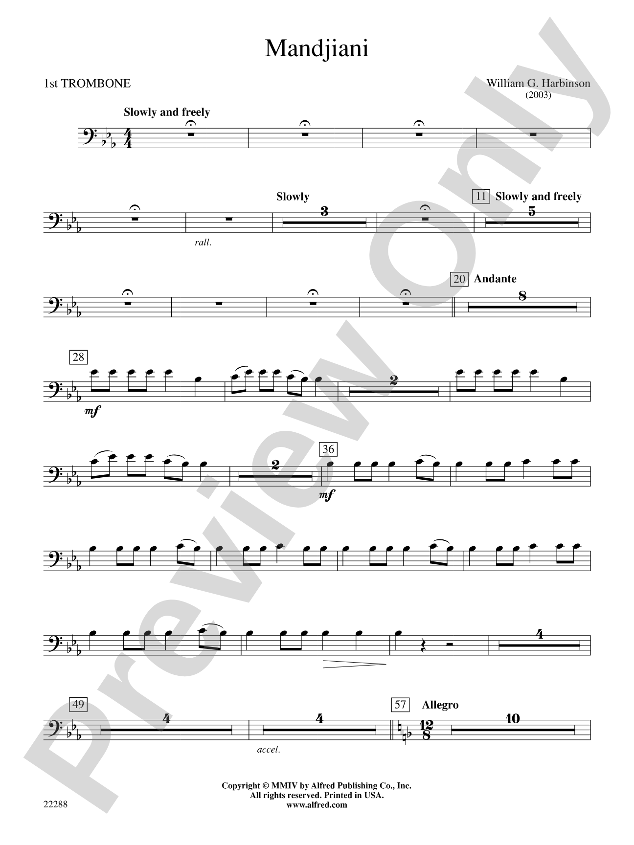 Mandjiani: 1st Trombone