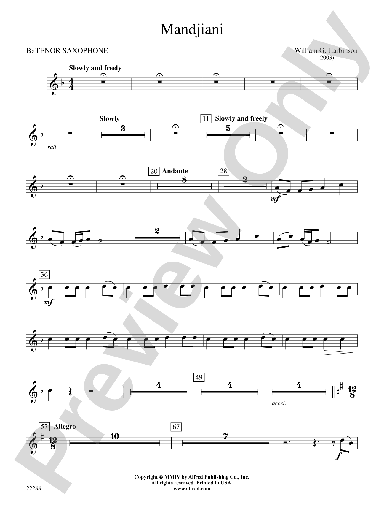 Mandjiani: B-flat Tenor Saxophone