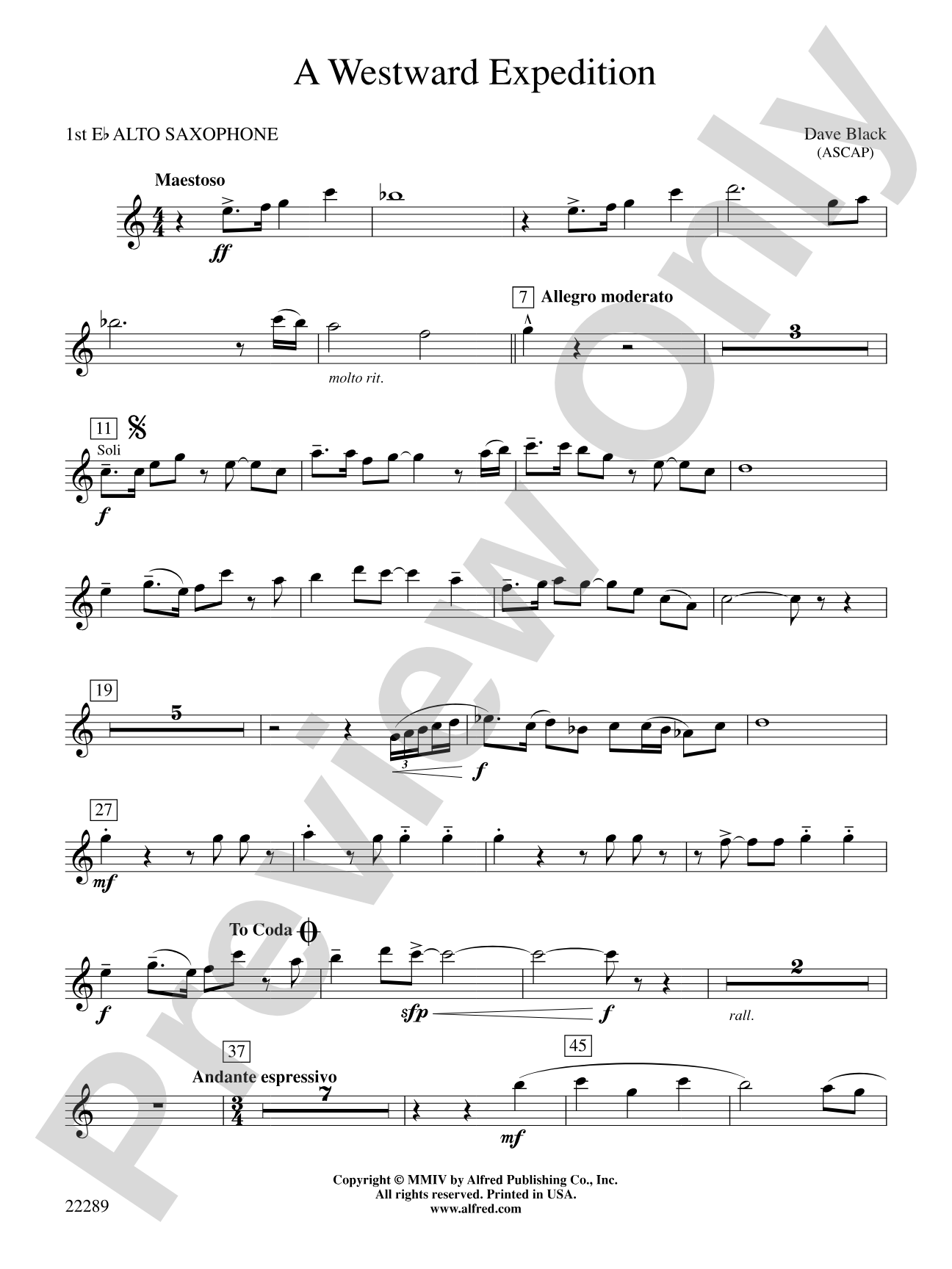 A Westward Expedition: E-flat Alto Saxophone