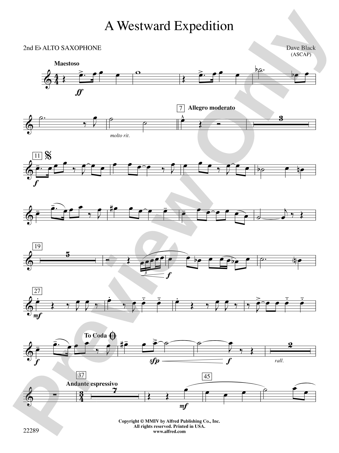 A Westward Expedition: 2nd E-flat Alto Saxophone