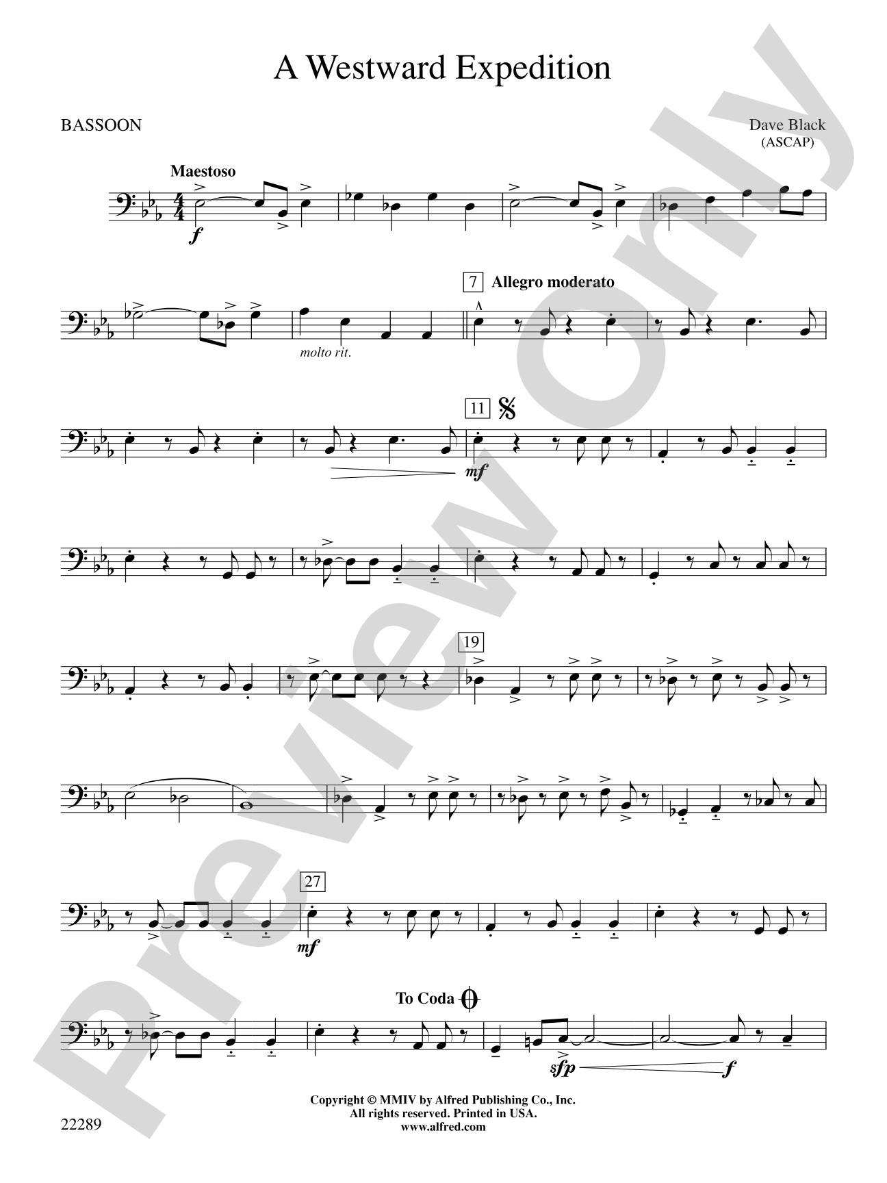 A Westward Expedition: Bassoon
