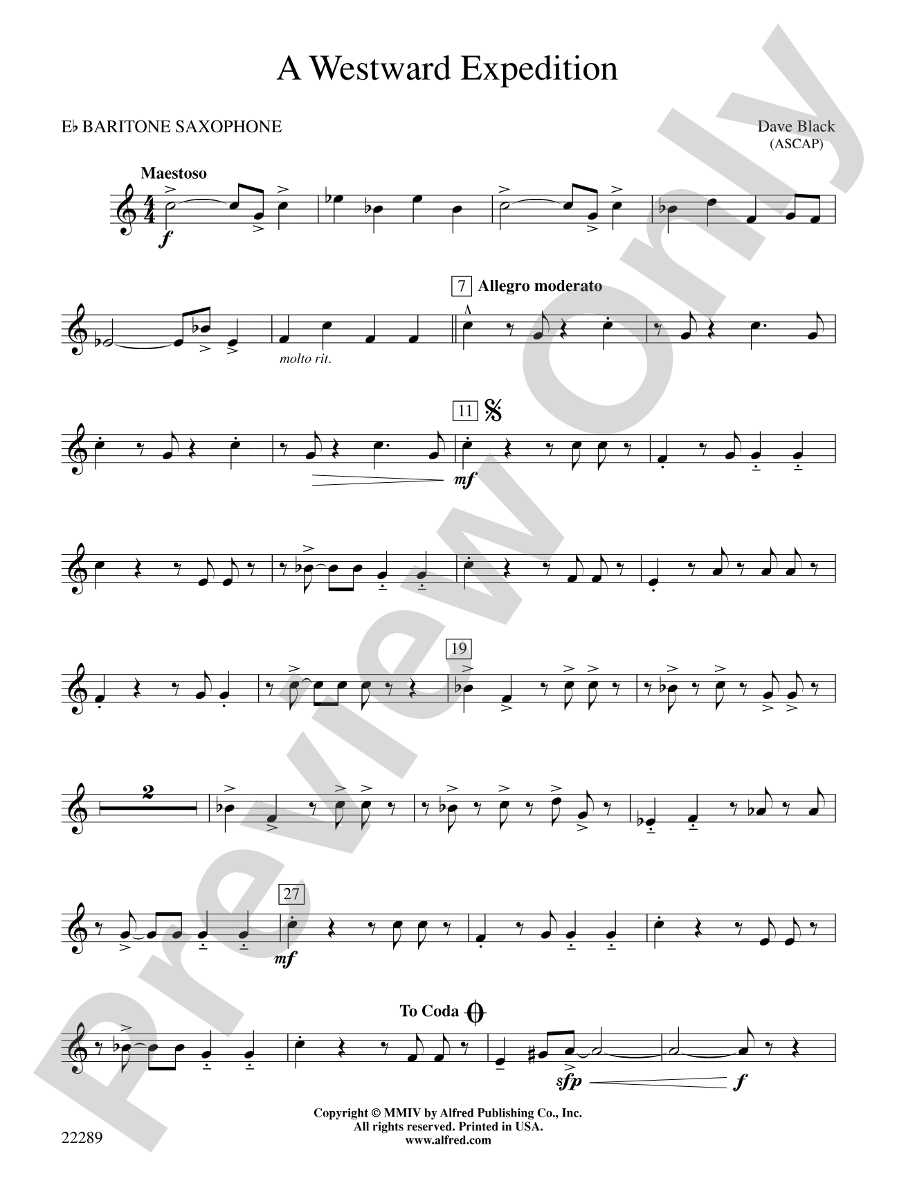 A Westward Expedition: E-flat Baritone Saxophone