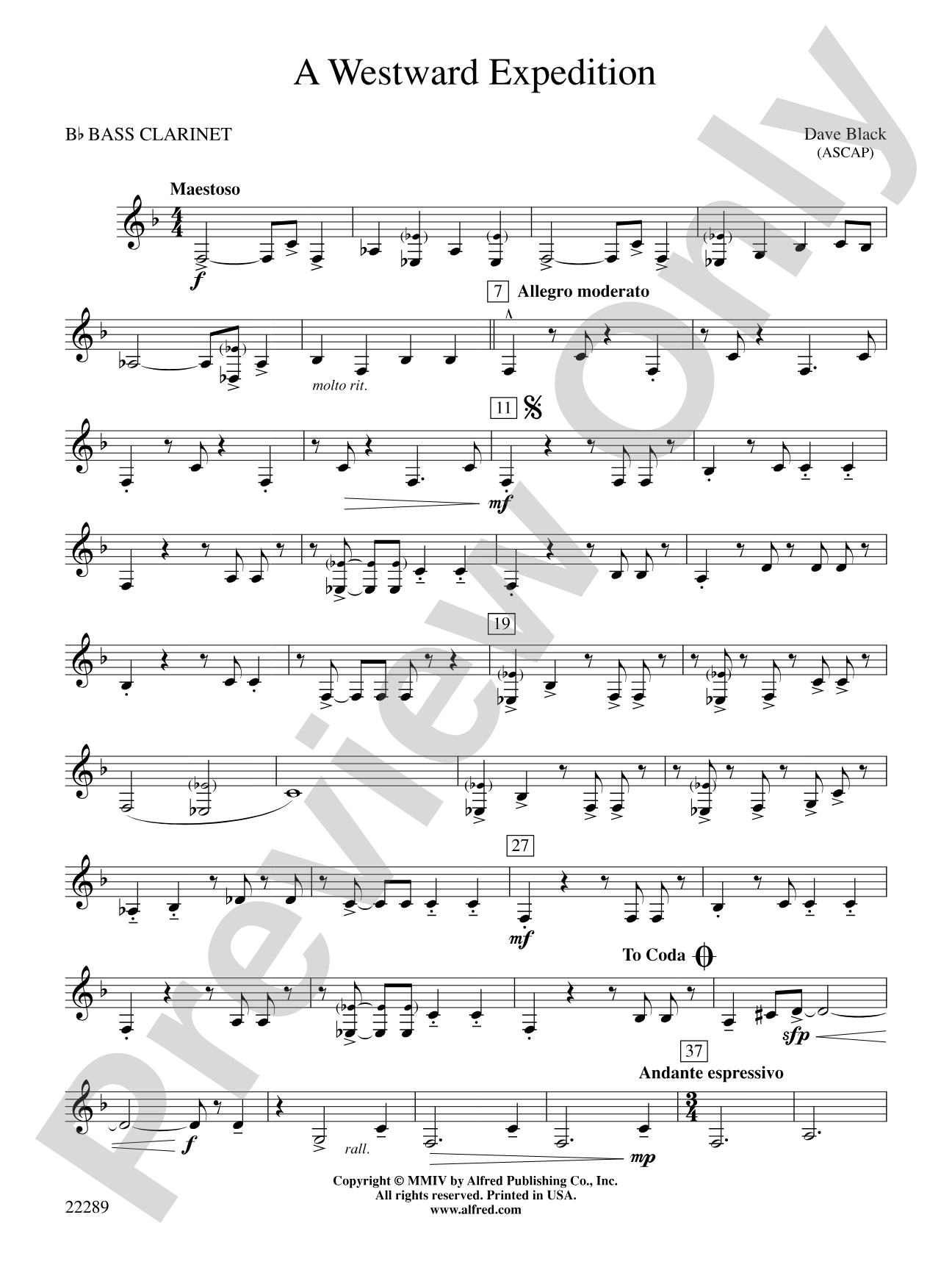 A Westward Expedition: B-flat Bass Clarinet