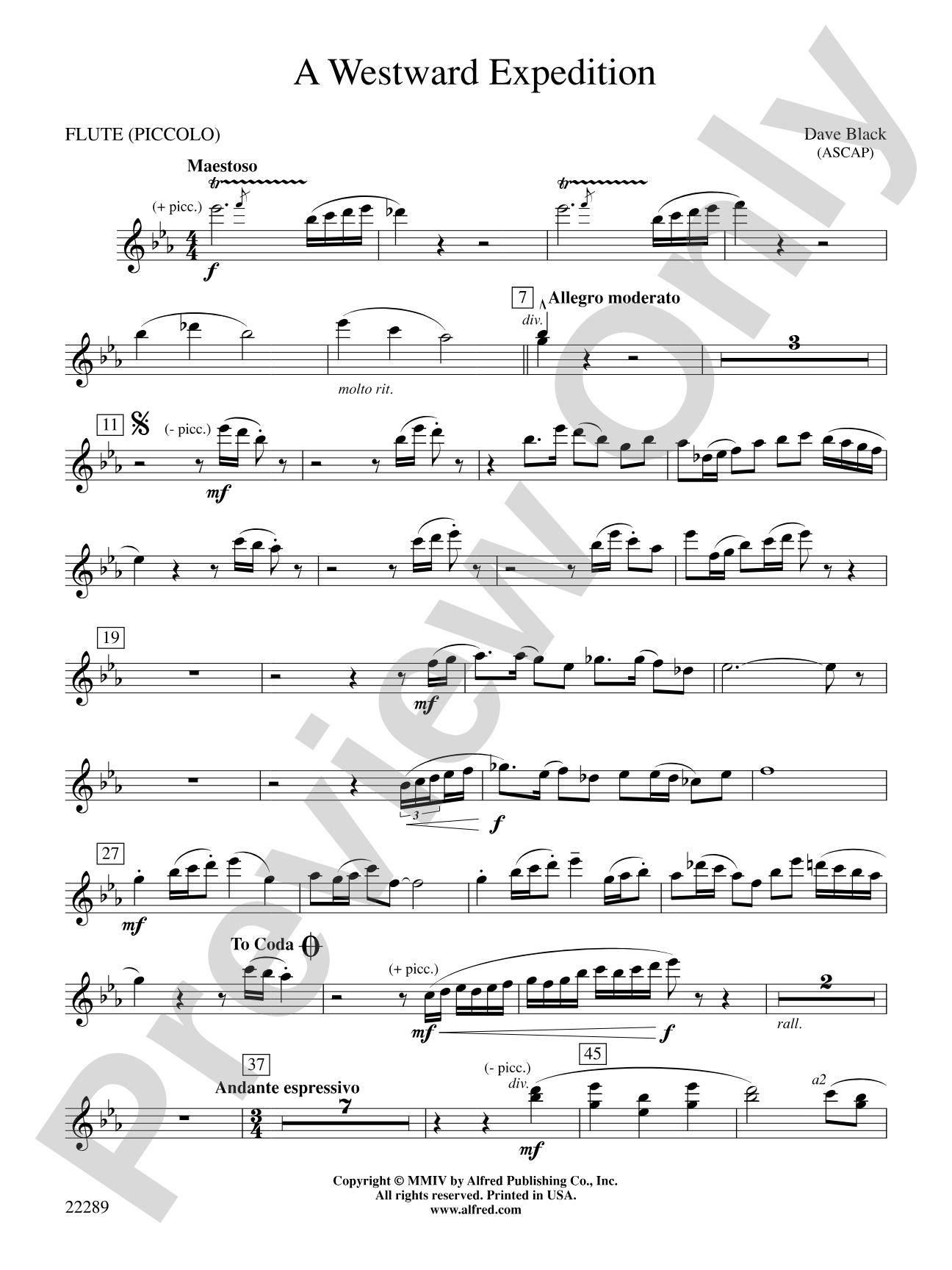 A Westward Expedition: Flute