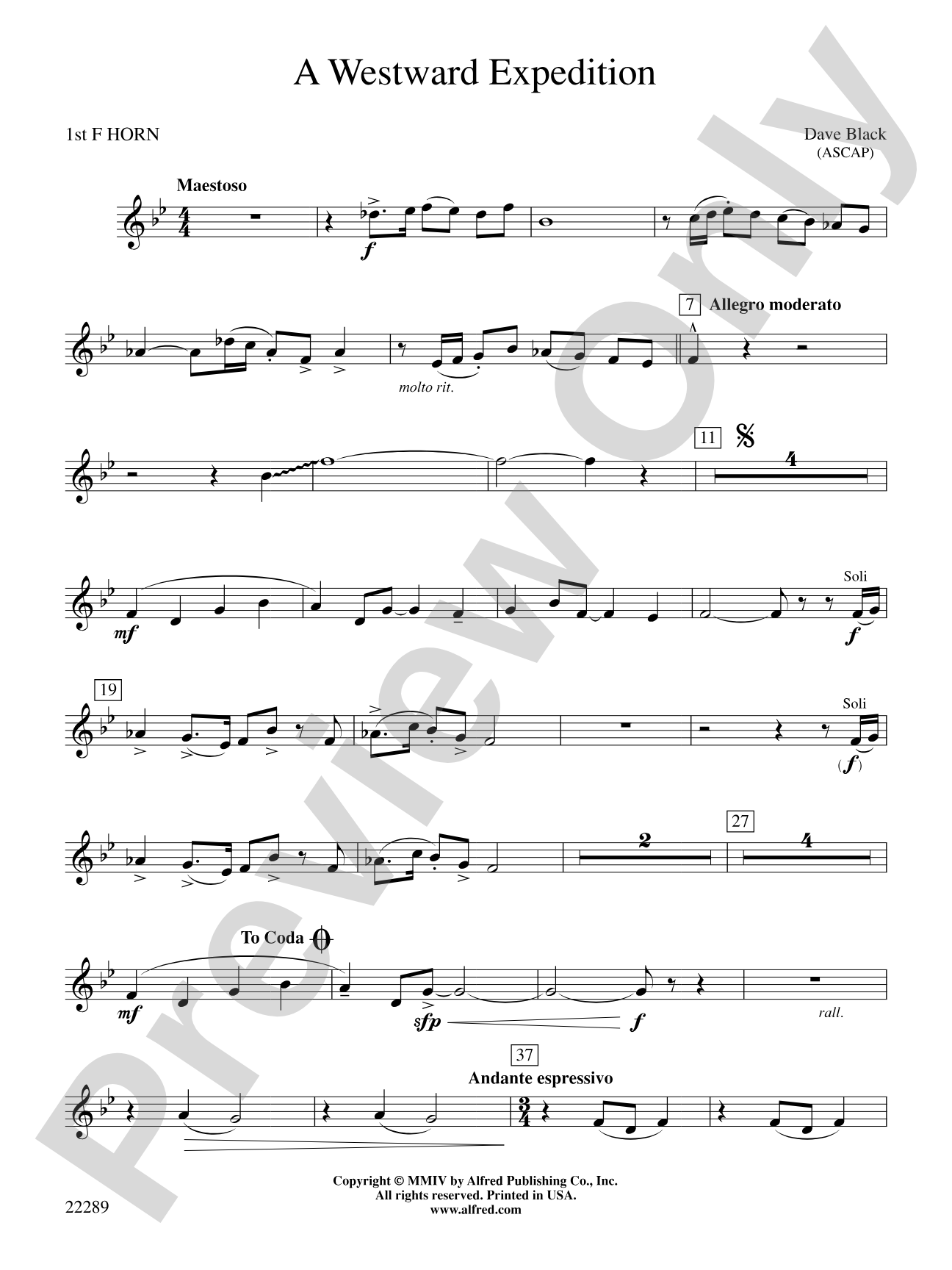 A Westward Expedition: 1st F Horn