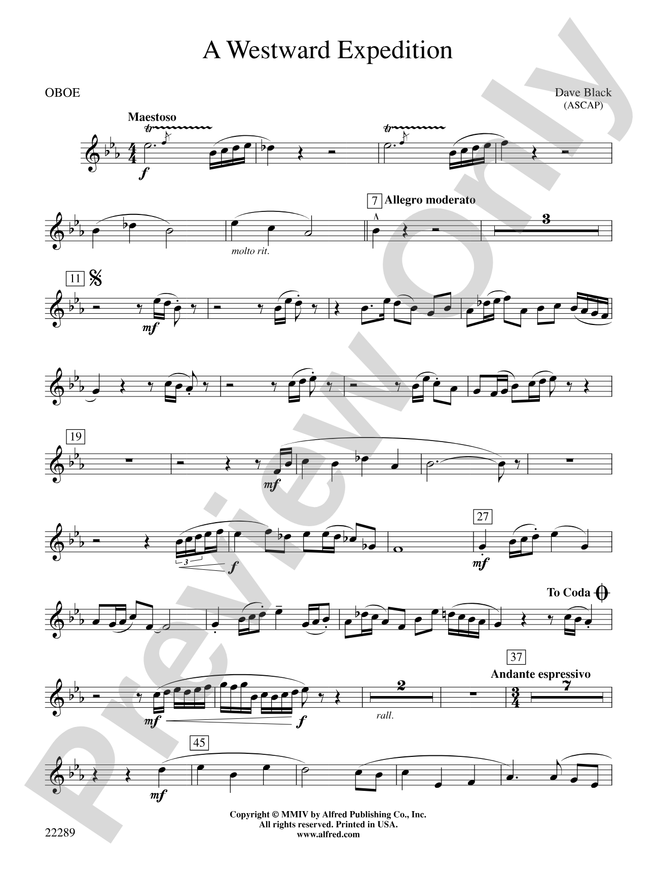 A Westward Expedition: Oboe