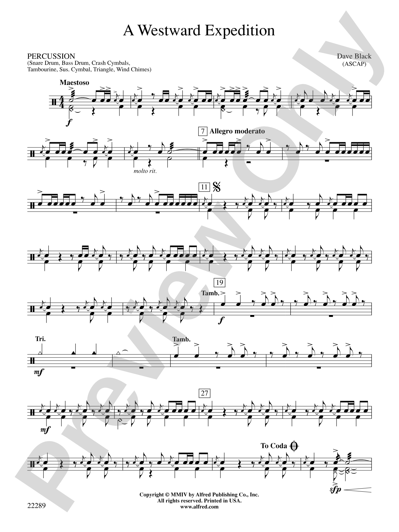 A Westward Expedition: 1st Percussion